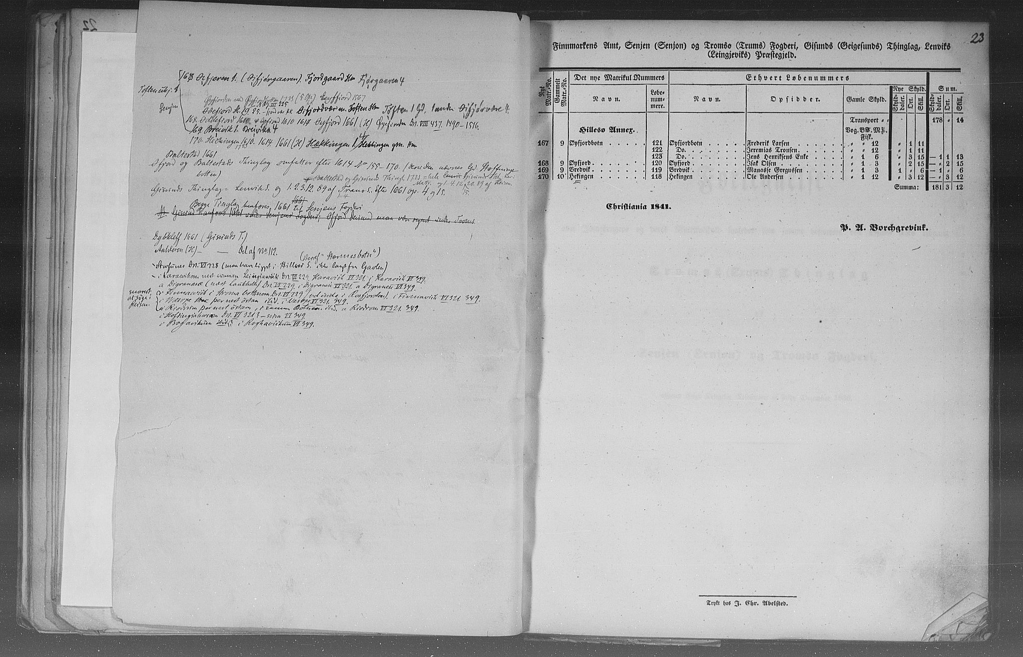 Rygh, AV/RA-PA-0034/F/Fb/L0015/0003: Matrikkelen for 1838 / Matrikkelen for 1838 - Tromsø amt (Troms fylke), 1838, p. 23