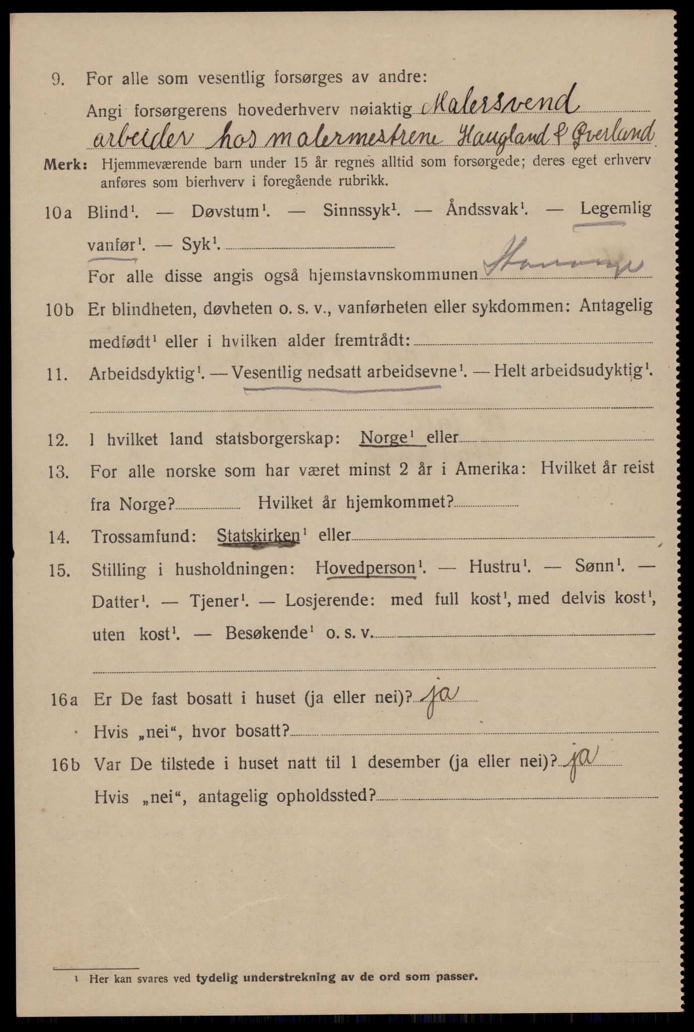 SAST, 1920 census for Stavanger, 1920, p. 66057