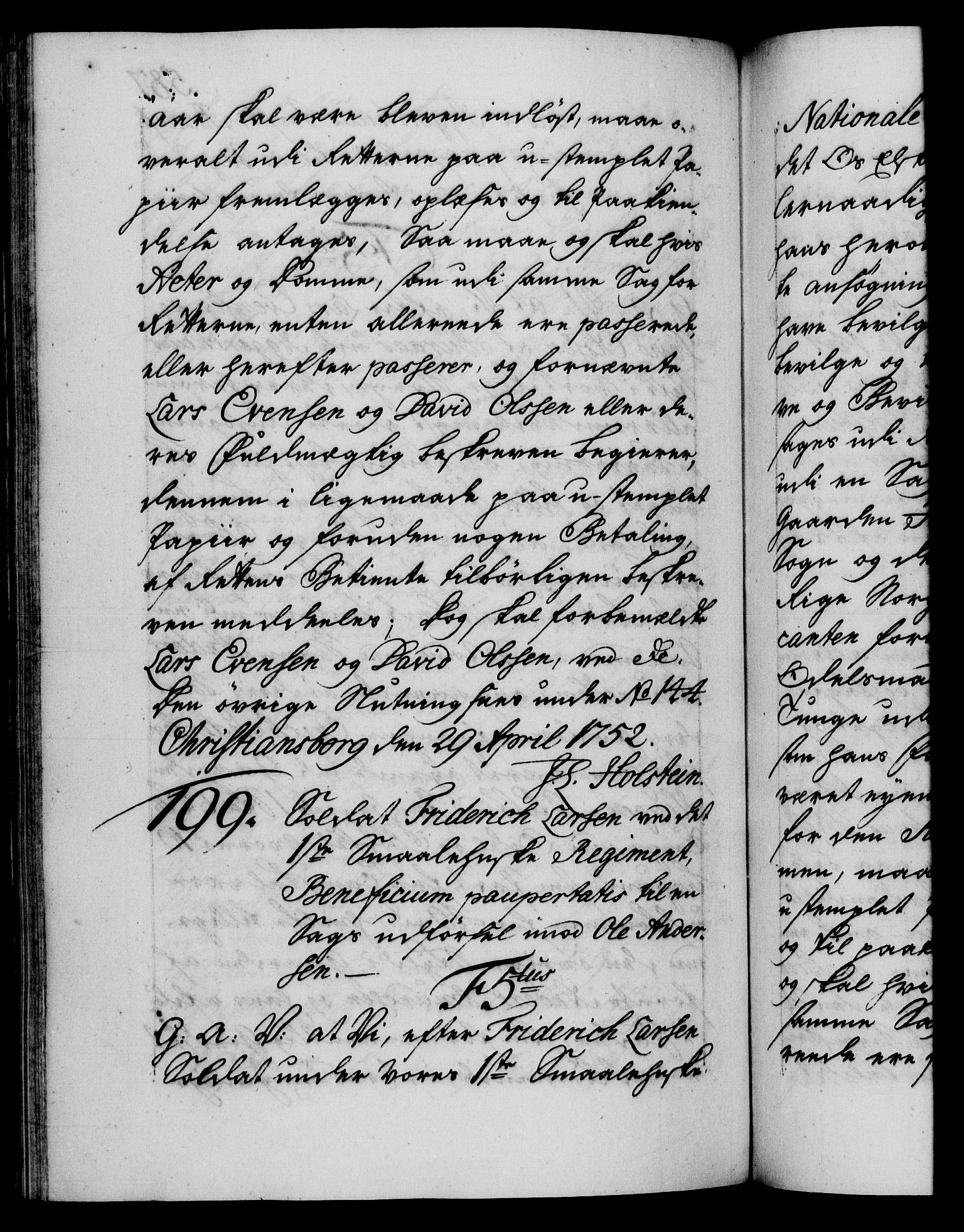 Danske Kanselli 1572-1799, AV/RA-EA-3023/F/Fc/Fca/Fcaa/L0037: Norske registre, 1751-1752, p. 587b