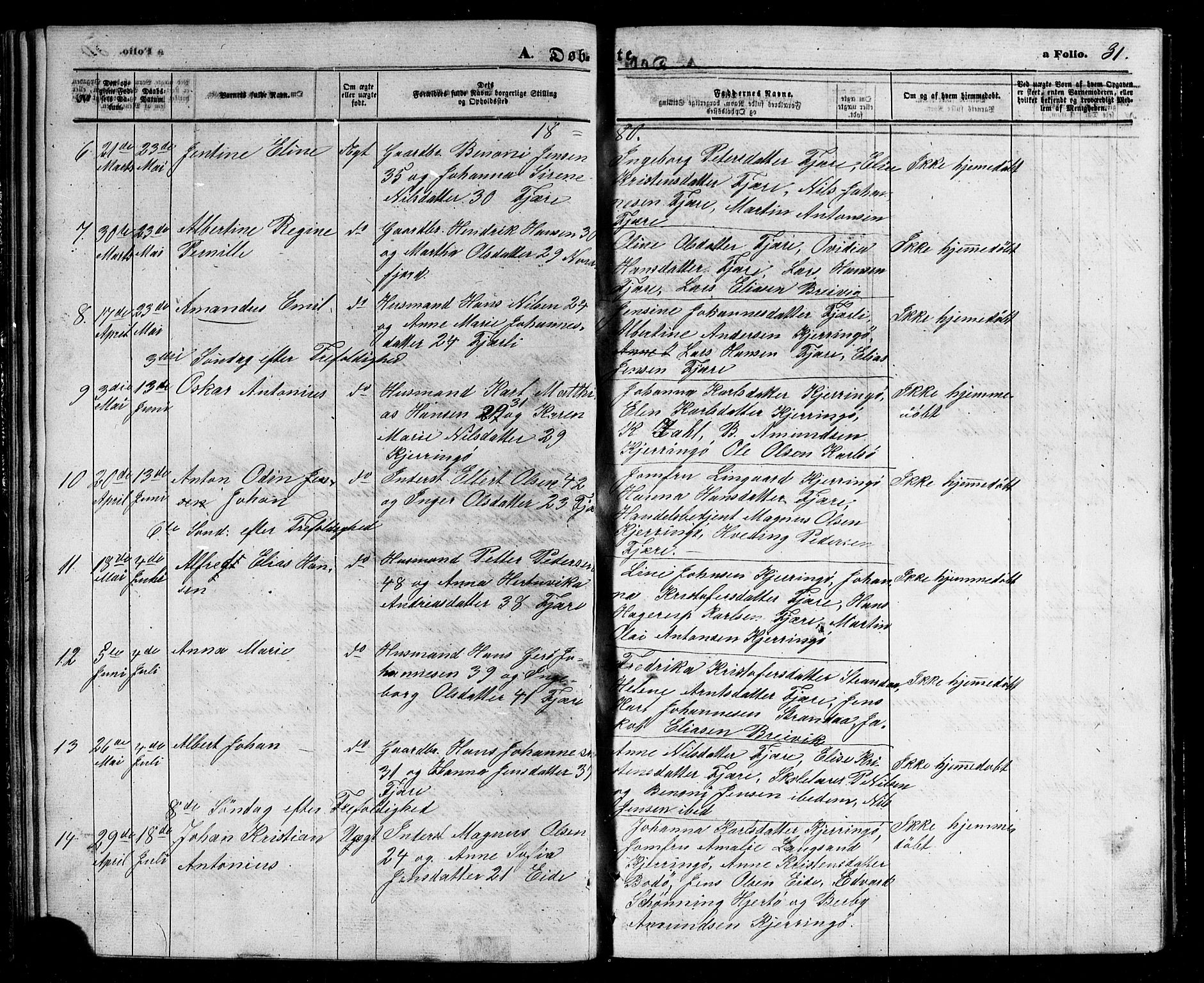 Ministerialprotokoller, klokkerbøker og fødselsregistre - Nordland, SAT/A-1459/803/L0075: Parish register (copy) no. 803C02, 1867-1881, p. 31