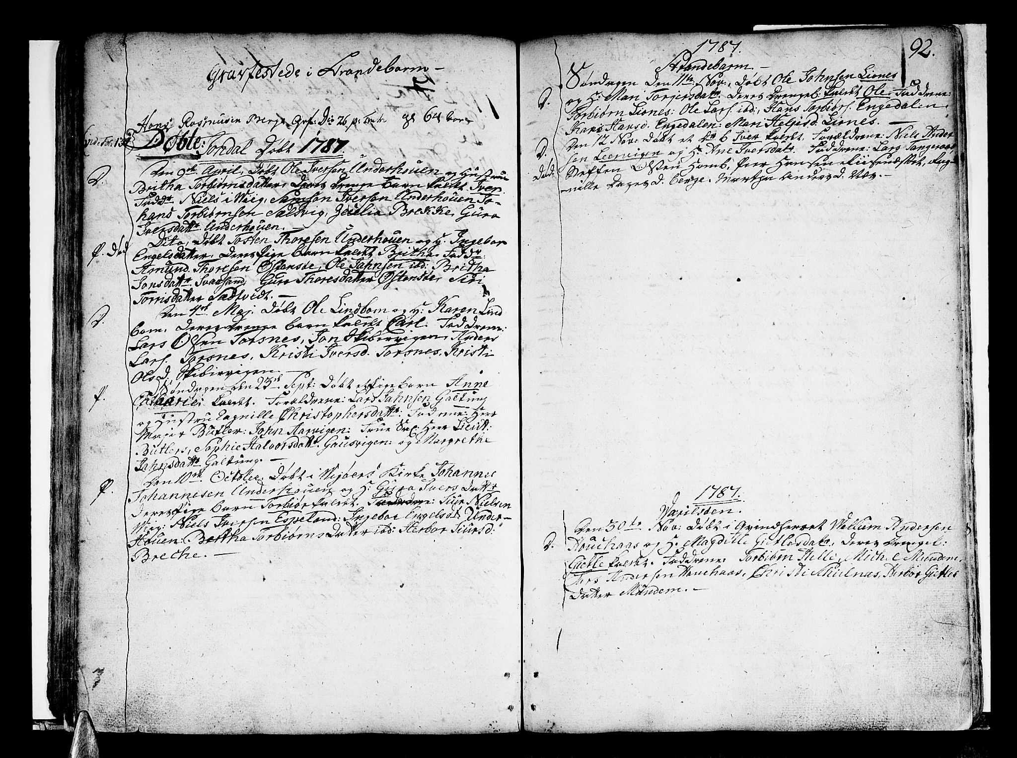 Strandebarm sokneprestembete, SAB/A-78401/H/Haa: Parish register (official) no. A 3 /1, 1750-1787, p. 92