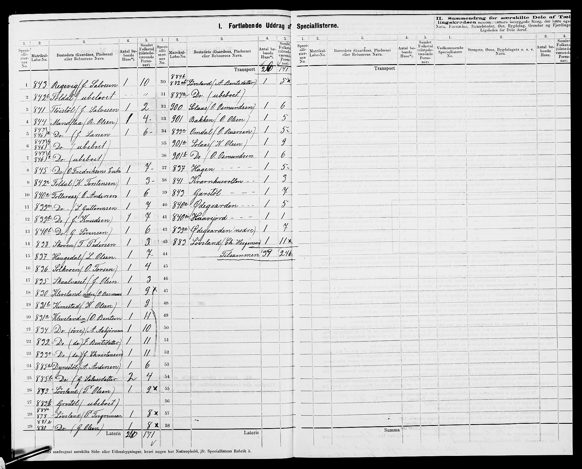 SAK, 1875 census for 1024P Bjelland, 1875, p. 743