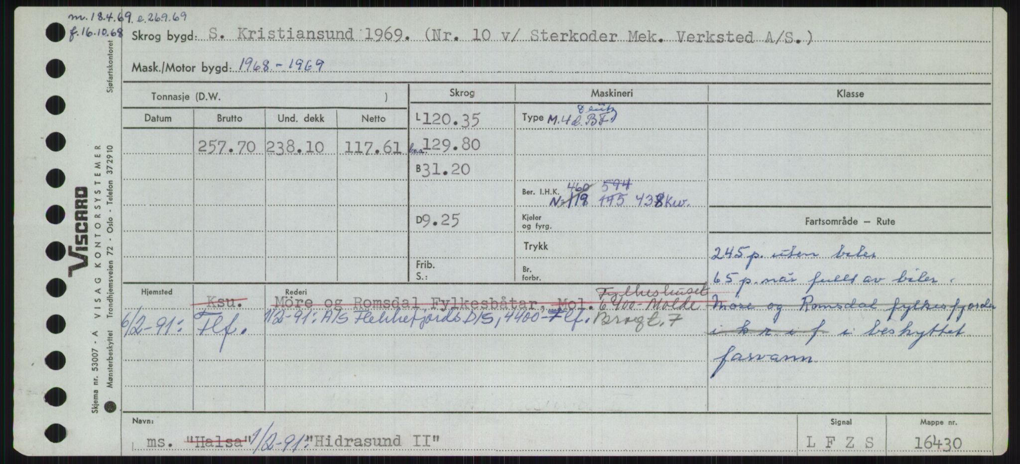 Sjøfartsdirektoratet med forløpere, Skipsmålingen, AV/RA-S-1627/H/Ha/L0002/0002: Fartøy, Eik-Hill / Fartøy, G-Hill, p. 911