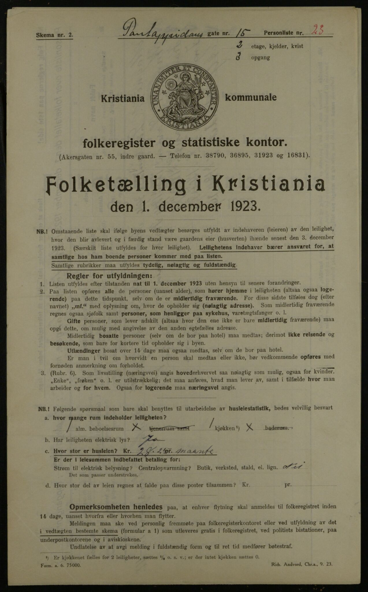 OBA, Municipal Census 1923 for Kristiania, 1923, p. 89562