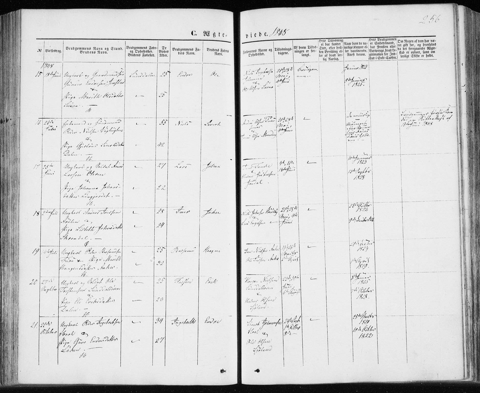 Ministerialprotokoller, klokkerbøker og fødselsregistre - Møre og Romsdal, AV/SAT-A-1454/590/L1013: Parish register (official) no. 590A05, 1847-1877, p. 256