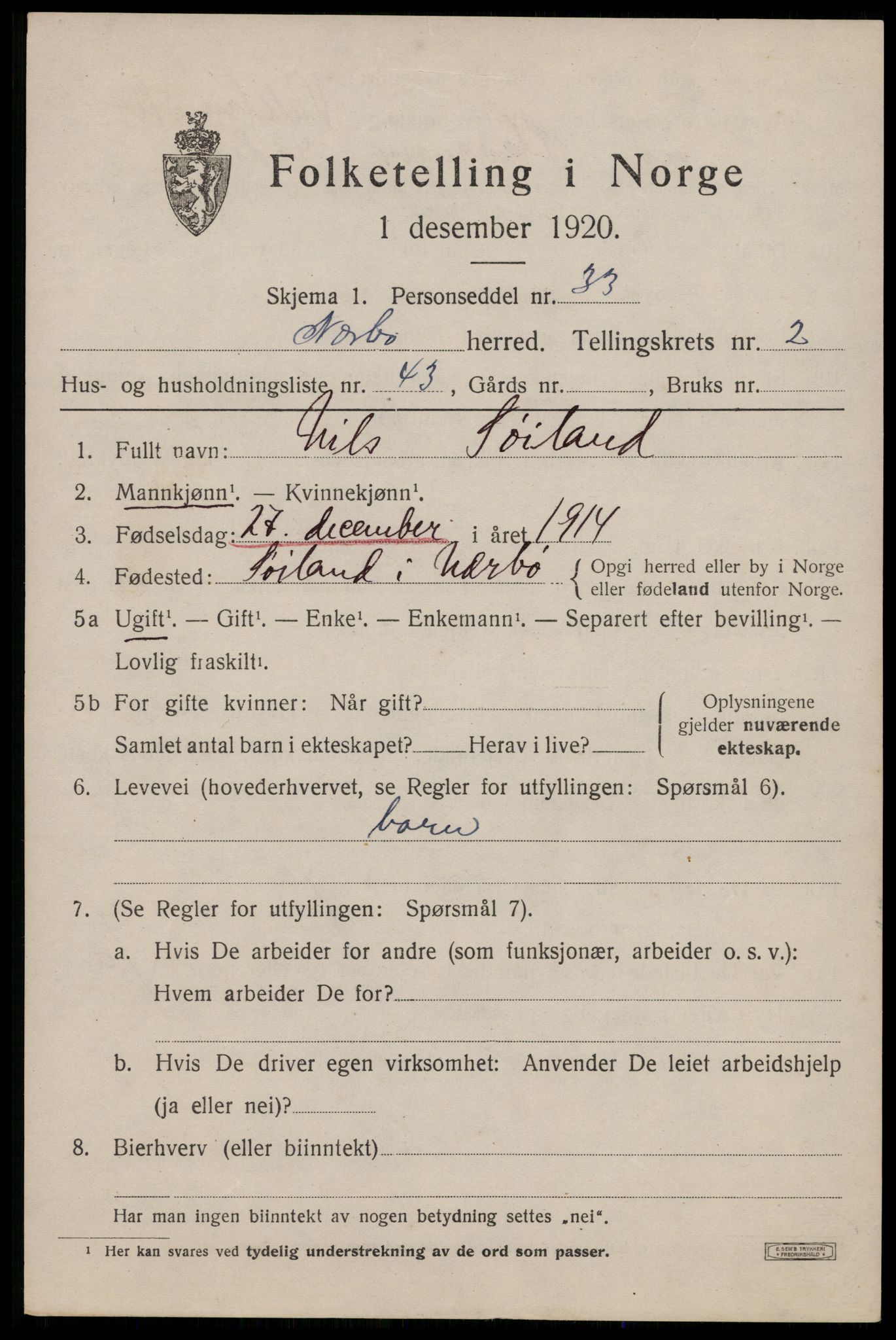 SAST, 1920 census for Nærbø, 1920, p. 2089