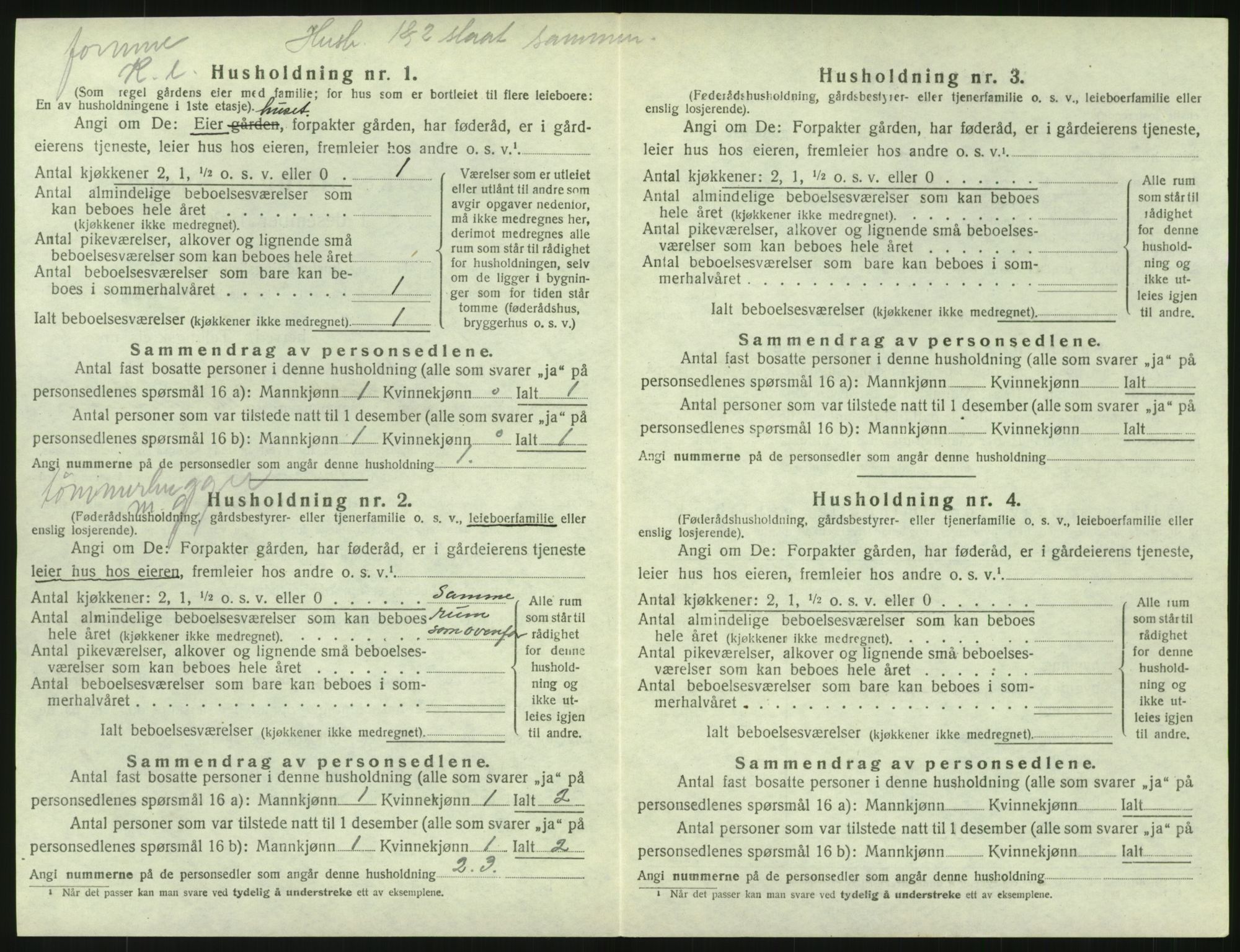 SAH, 1920 census for Jevnaker, 1920, p. 1230