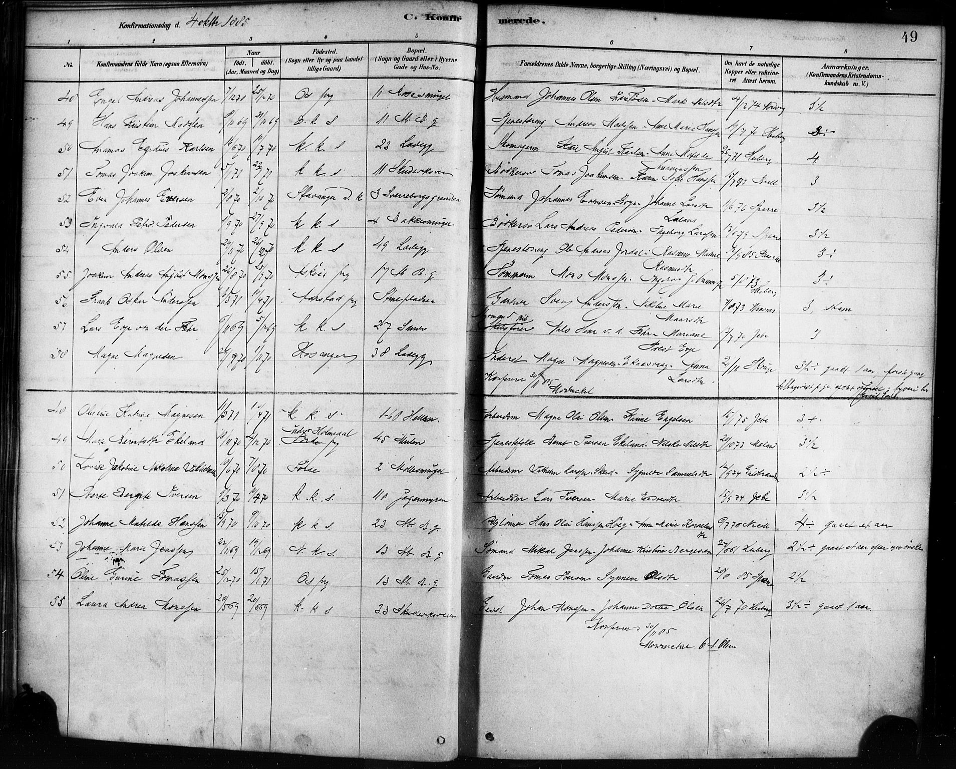 Sandviken Sokneprestembete, SAB/A-77601/H/Ha/L0002: Parish register (official) no. A 2, 1878-1896, p. 49