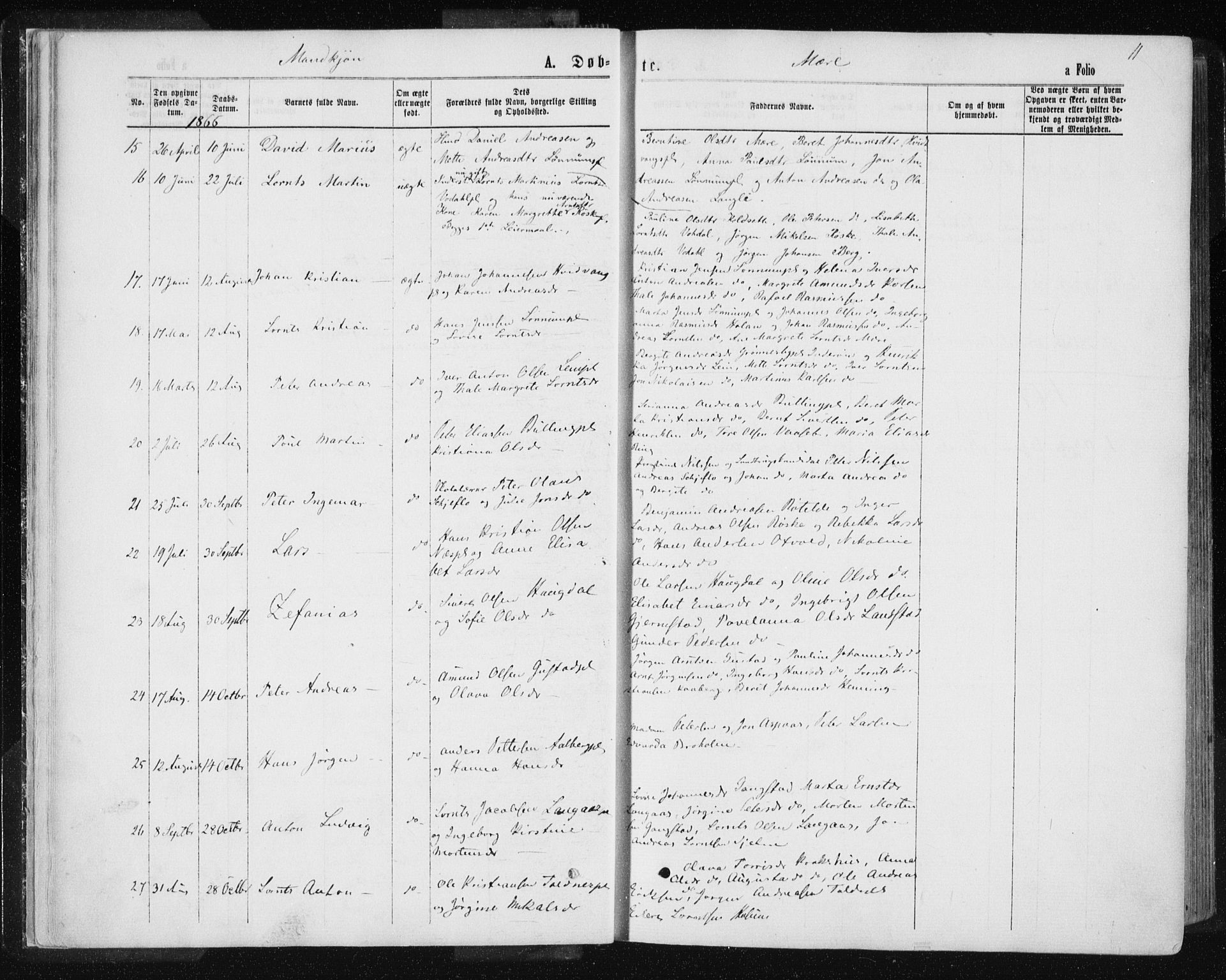 Ministerialprotokoller, klokkerbøker og fødselsregistre - Nord-Trøndelag, AV/SAT-A-1458/735/L0345: Parish register (official) no. 735A08 /1, 1863-1872, p. 11