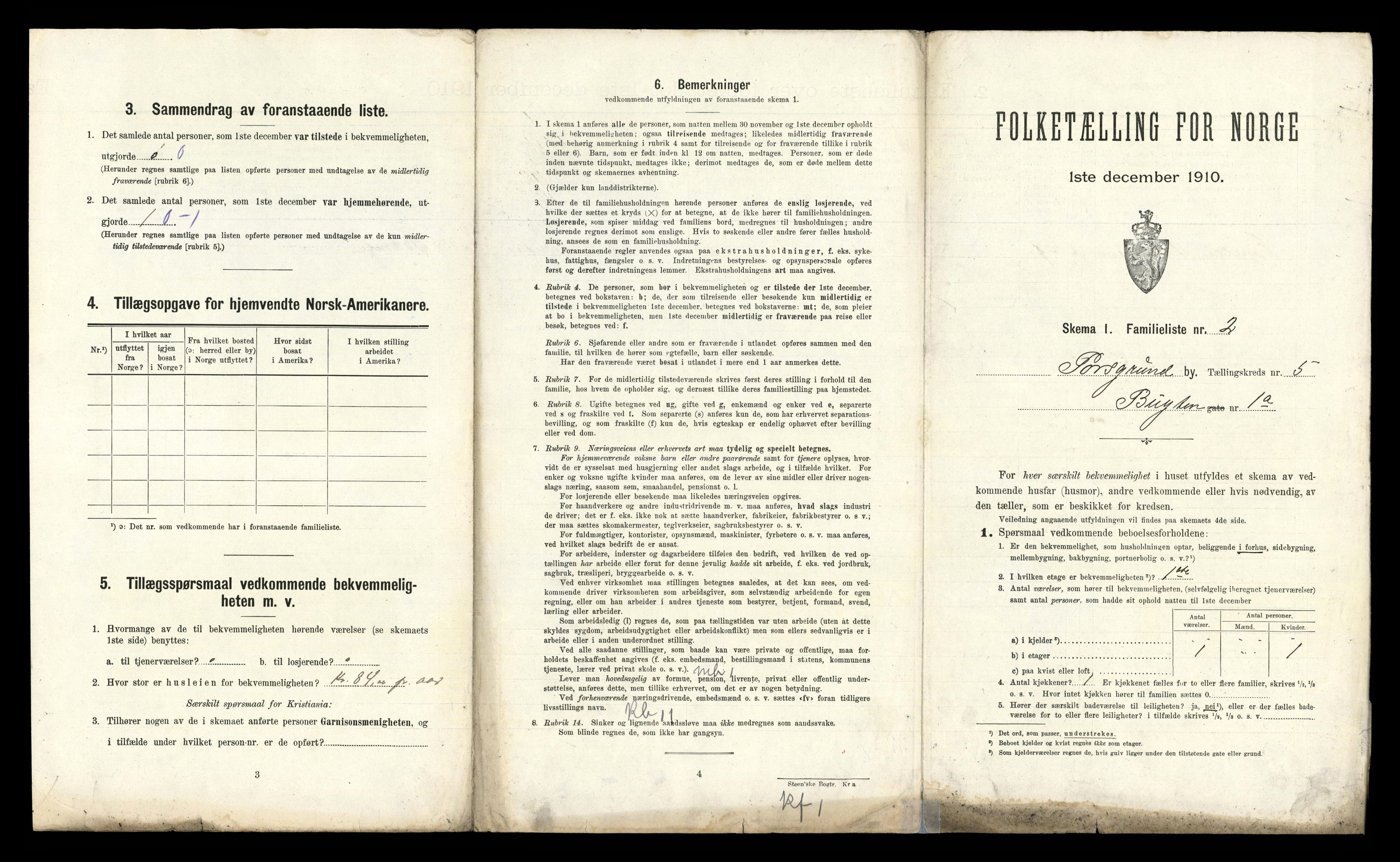 RA, 1910 census for Porsgrunn, 1910, p. 2960