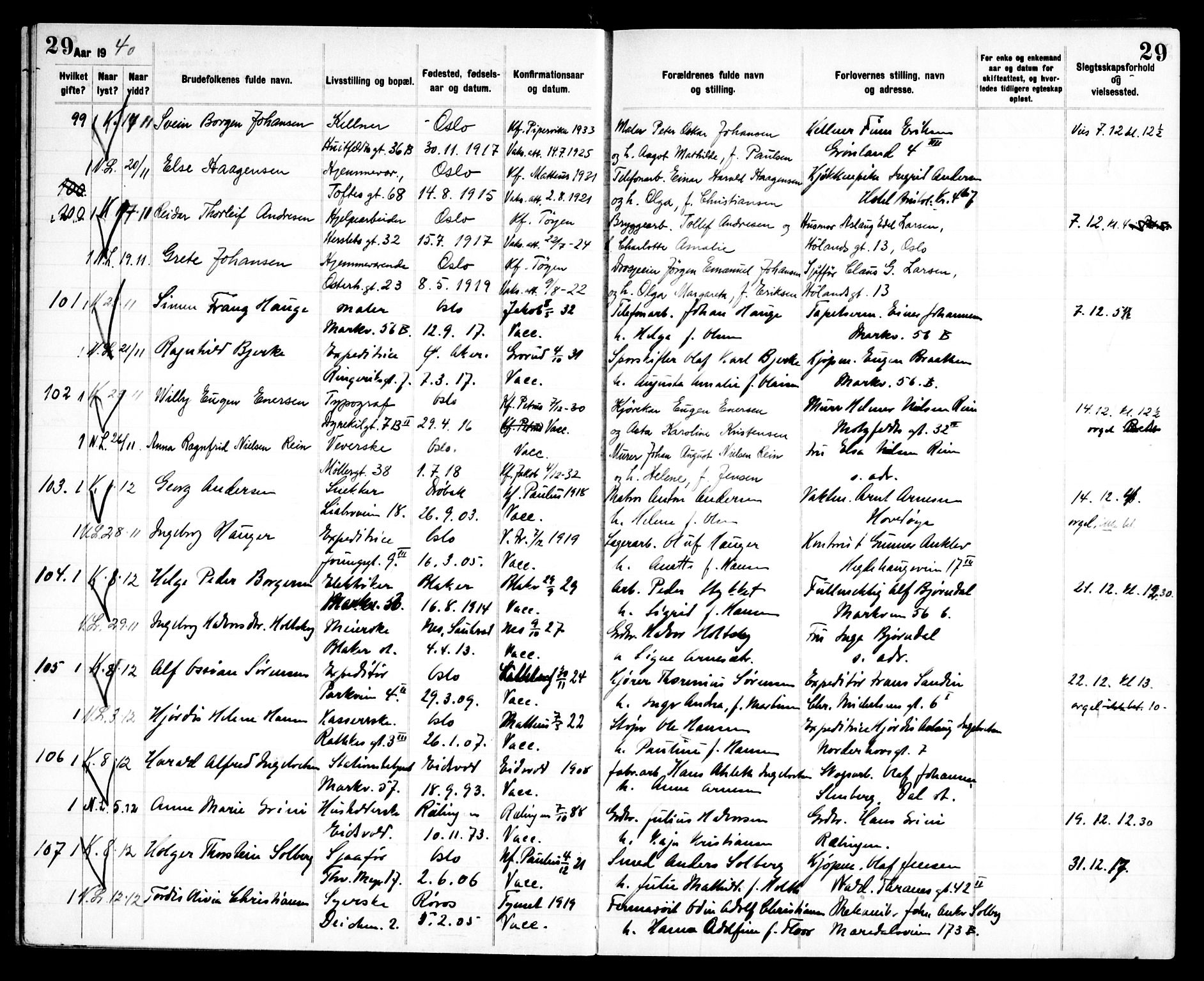 Jakob prestekontor Kirkebøker, AV/SAO-A-10850/H/Ha/L0002: Banns register no. 2, 1917-1952, p. 29