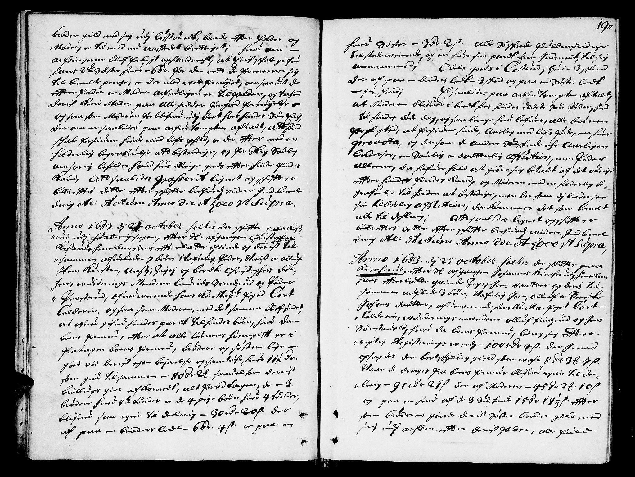 Sorenskriverier i Gudbrandsdalen, AV/SAH-TING-036/J/Ja/Jab/L0001: Skifteprotokoll - Sør-Gudbrandsdal, 1682-1721, p. 18b-19a