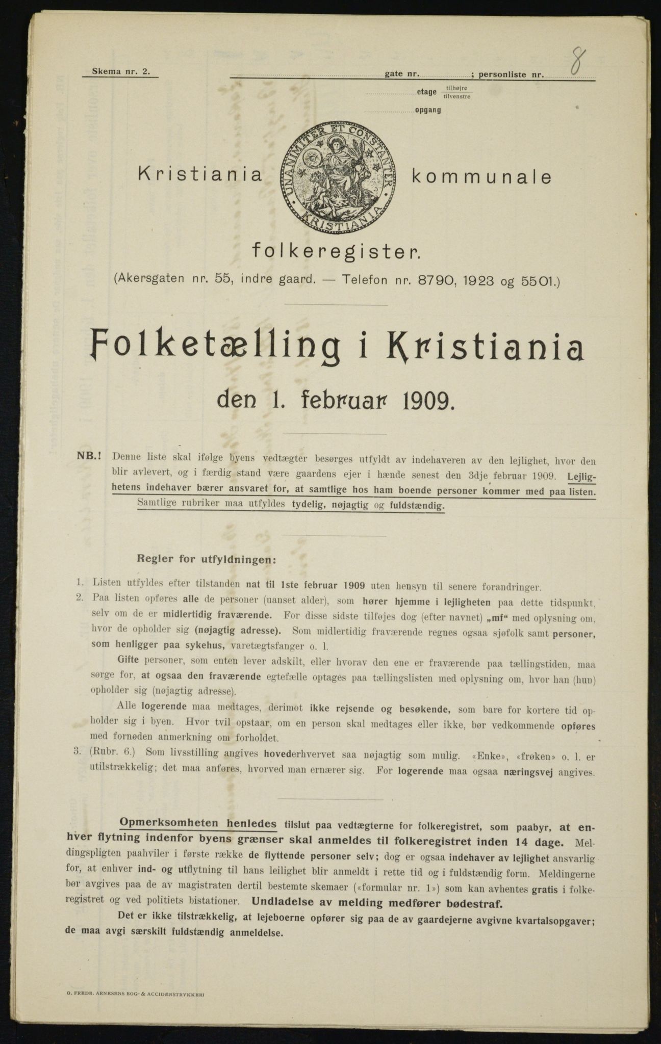 OBA, Municipal Census 1909 for Kristiania, 1909, p. 87405