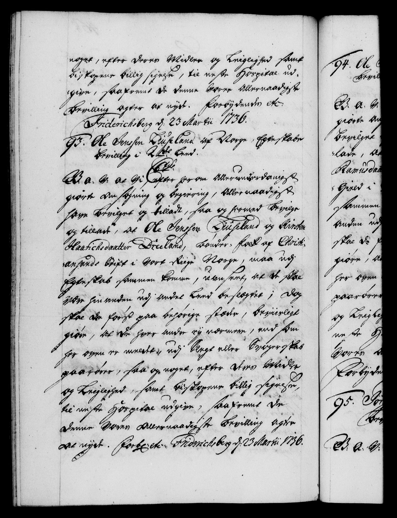 Danske Kanselli 1572-1799, AV/RA-EA-3023/F/Fc/Fca/Fcaa/L0029: Norske registre, 1735-1736, p. 468b