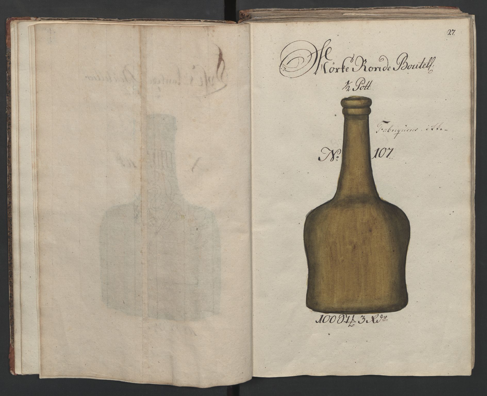 Glassverk, samlinger, AV/RA-PA-0001/F/Fa/L0036: Modellbok for Nøstetangens og Aas' produkter med prisangivelse,, 1763, p. 26-27