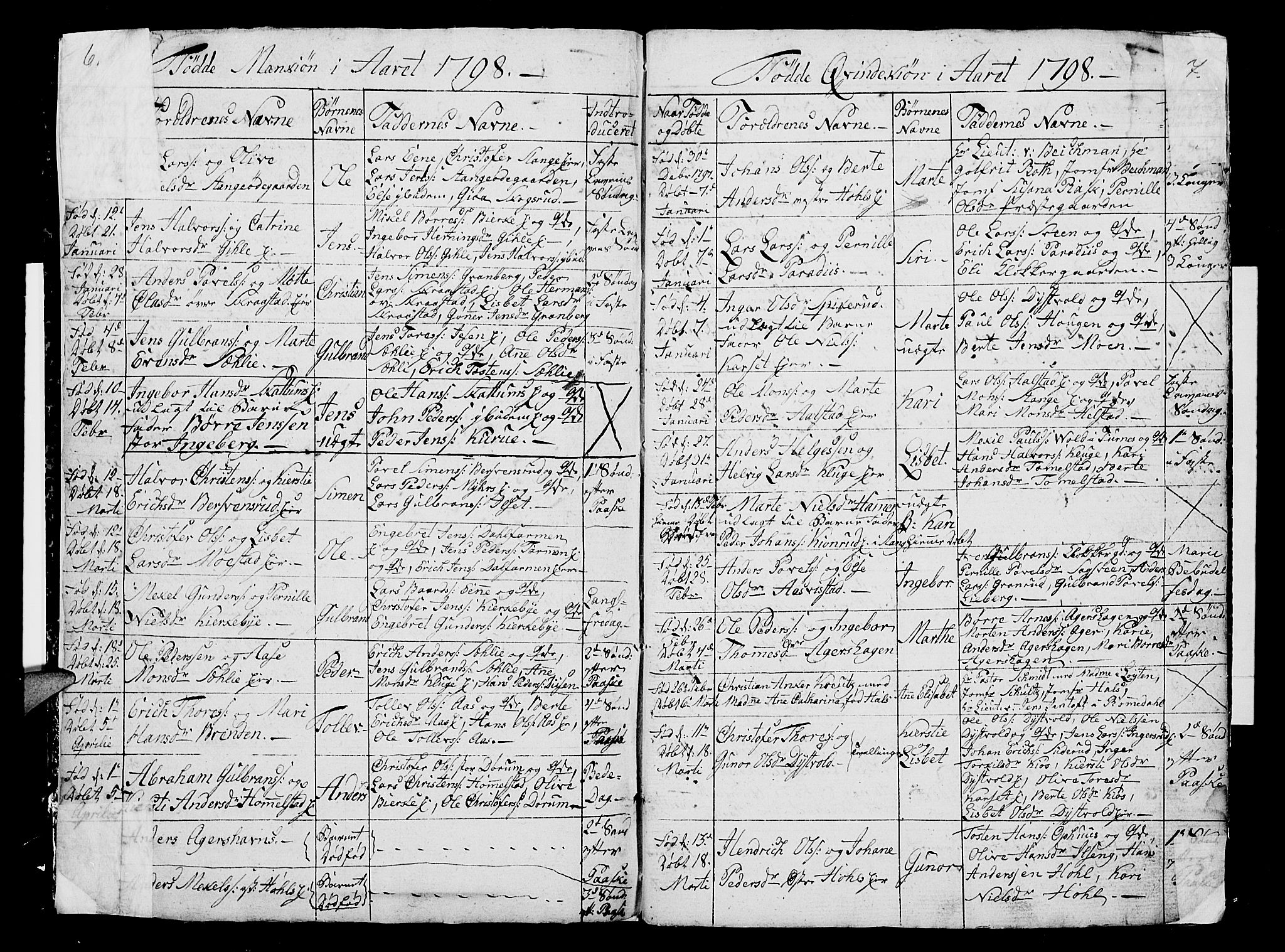 Vang prestekontor, Hedmark, SAH/PREST-008/H/Ha/Hab/L0002: Parish register (copy) no. 2, 1797-1803, p. 6-7