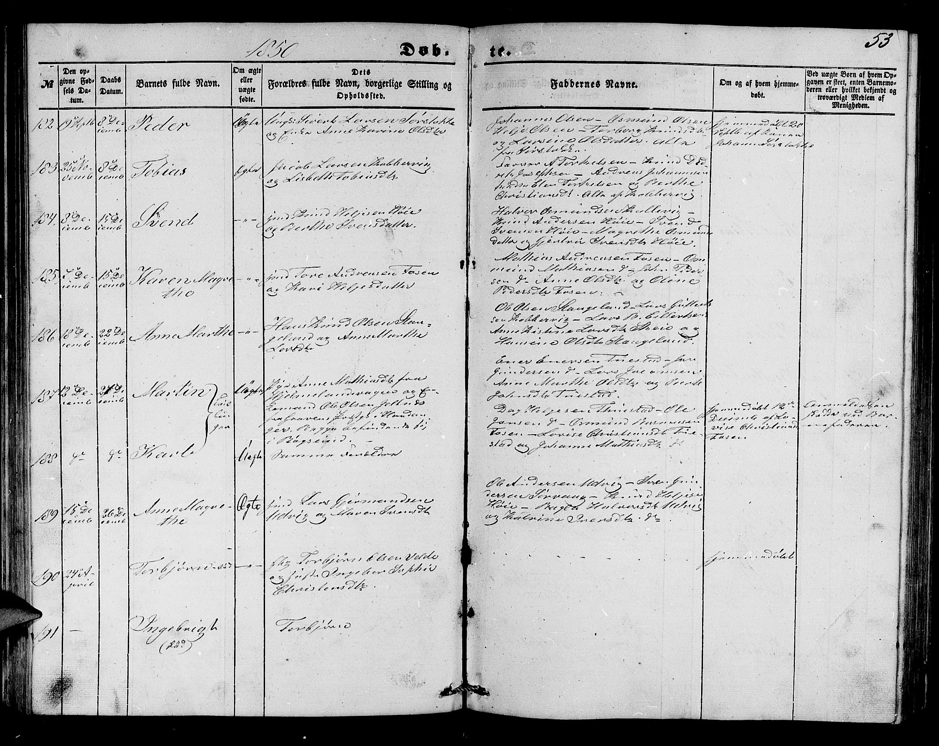 Avaldsnes sokneprestkontor, AV/SAST-A -101851/H/Ha/Hab/L0002: Parish register (copy) no. B 2, 1848-1856, p. 53