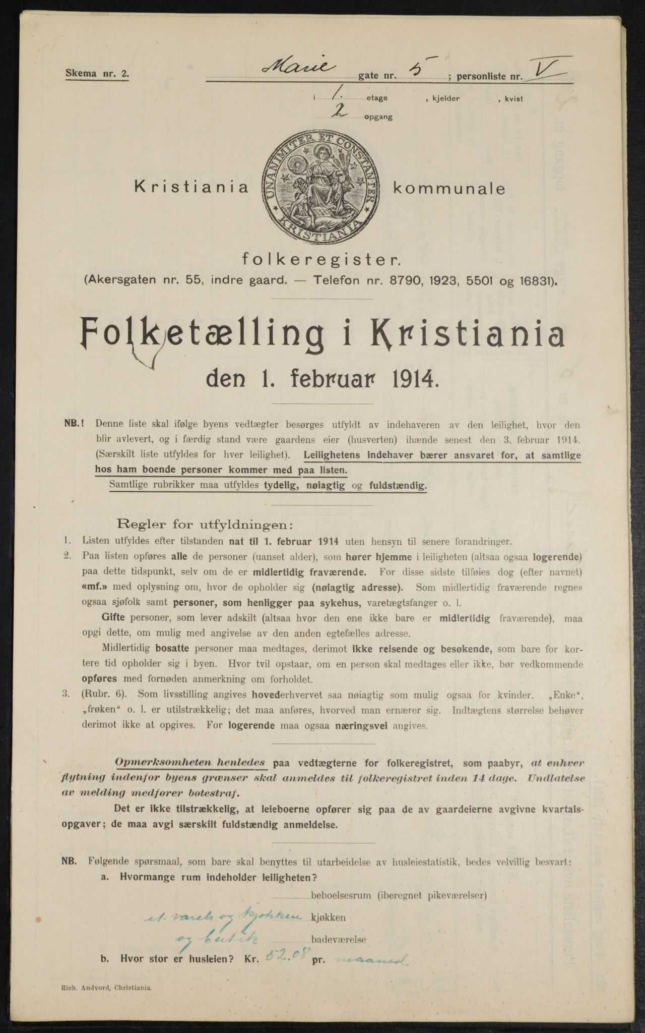 OBA, Municipal Census 1914 for Kristiania, 1914, p. 62779