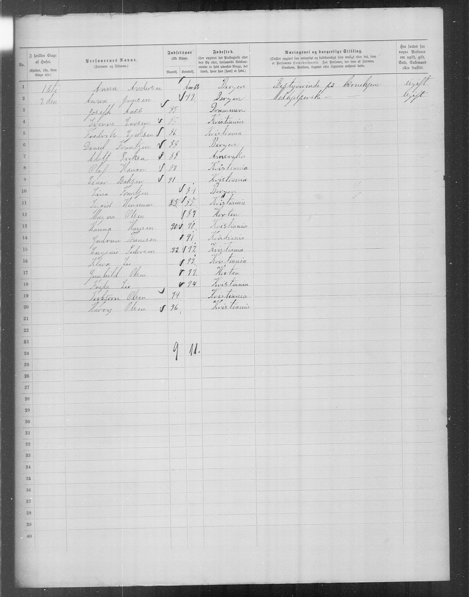 OBA, Municipal Census 1899 for Kristiania, 1899, p. 15449