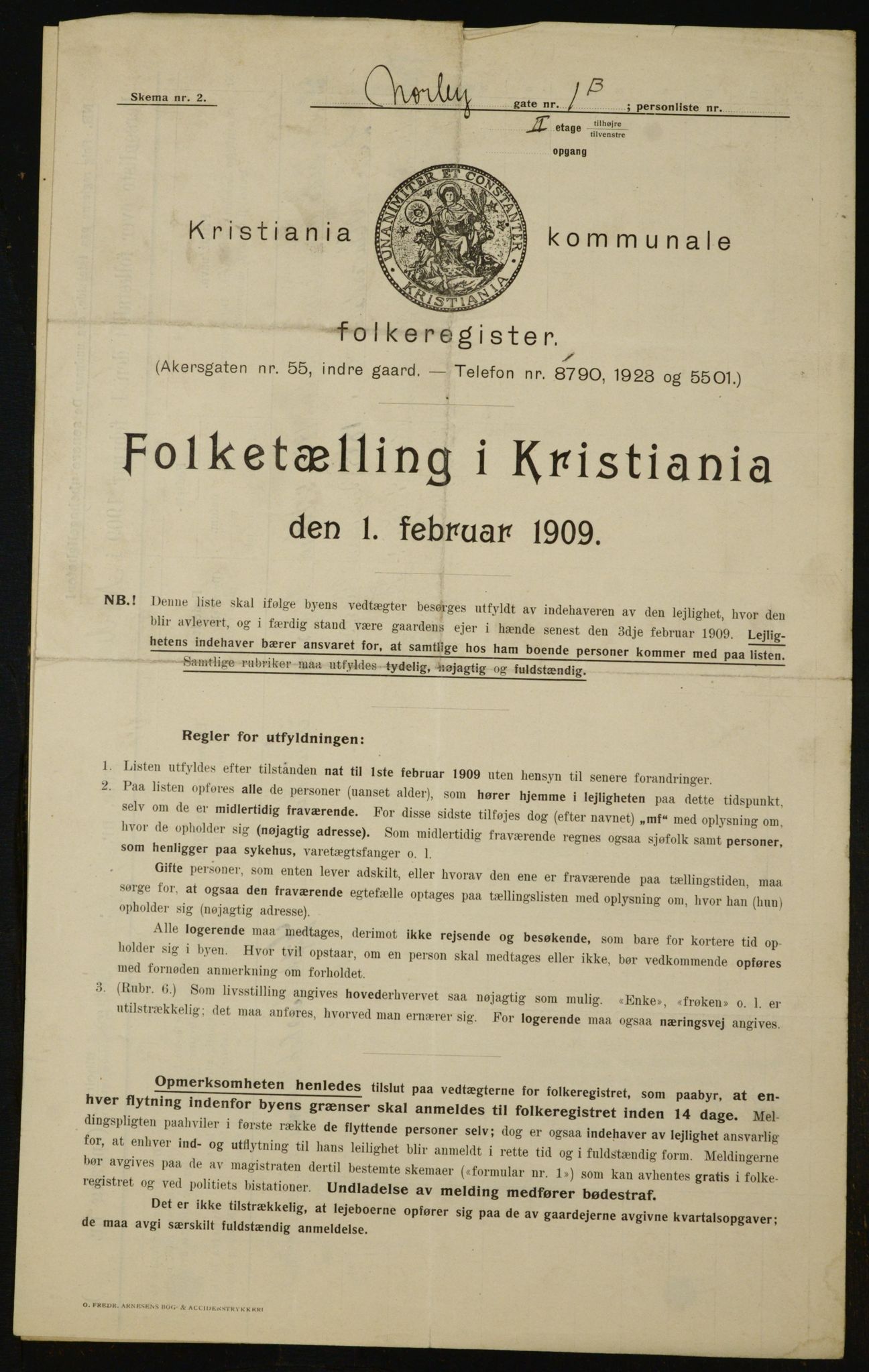 OBA, Municipal Census 1909 for Kristiania, 1909, p. 64653