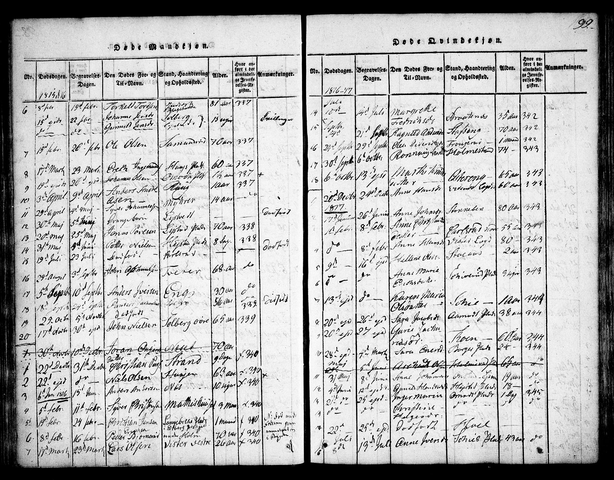 Skiptvet prestekontor Kirkebøker, SAO/A-20009/F/Fa/L0005: Parish register (official) no. 5, 1814-1838, p. 99