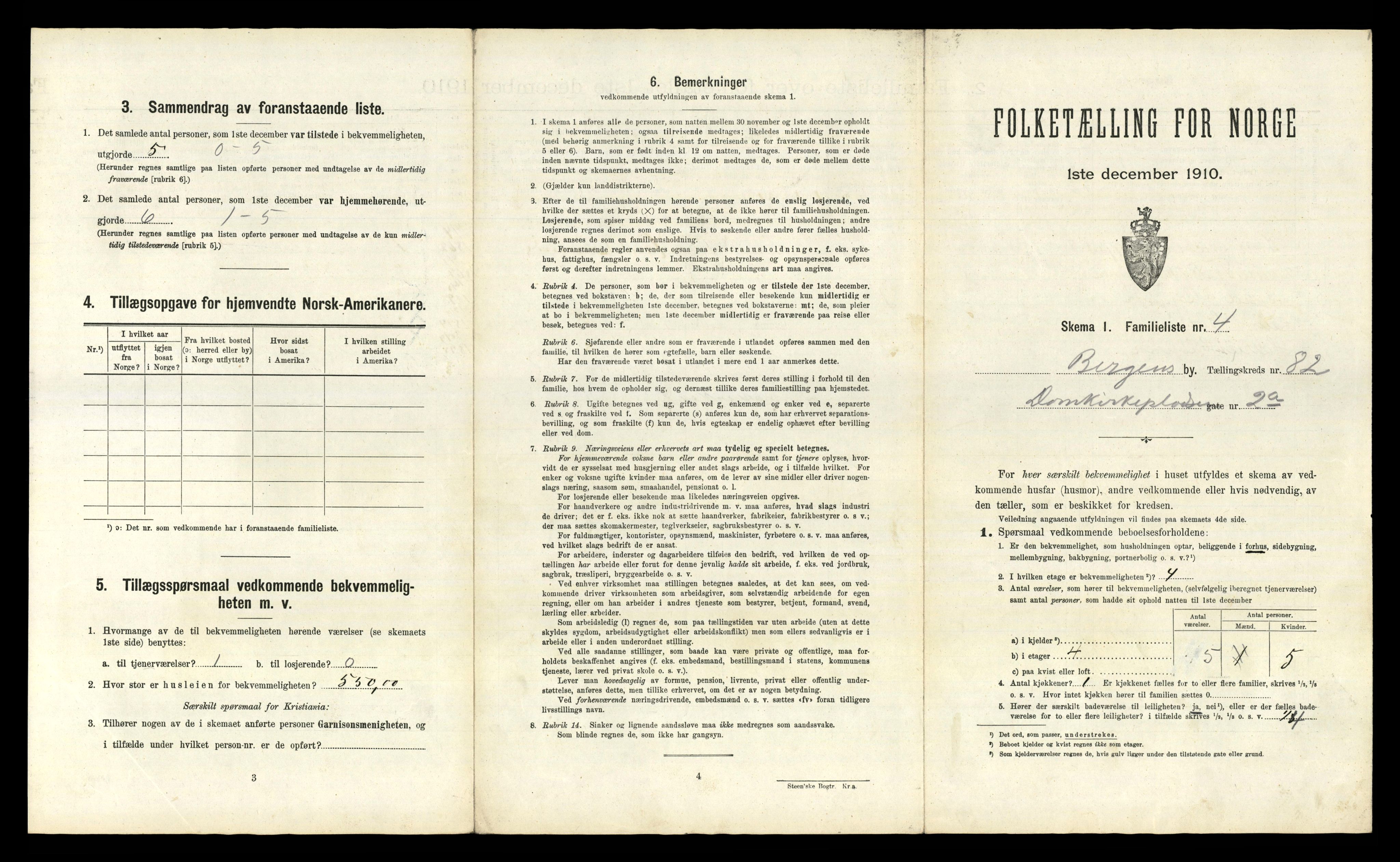 RA, 1910 census for Bergen, 1910, p. 29101