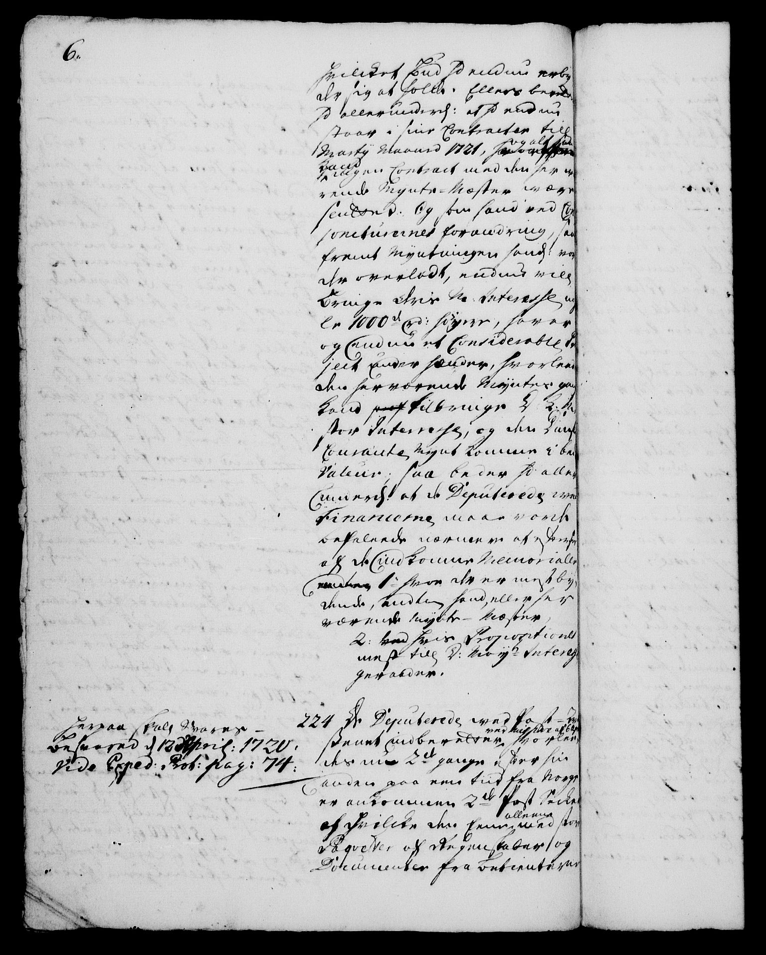 Rentekammeret, Kammerkanselliet, RA/EA-3111/G/Gh/Gha/L0001: Norsk ekstraktmemorialprotokoll, sak. 1-375 (merket RK 53.46), 1720, p. 6