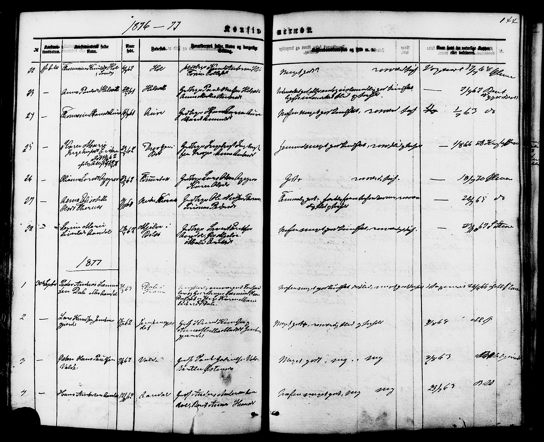 Ministerialprotokoller, klokkerbøker og fødselsregistre - Møre og Romsdal, SAT/A-1454/565/L0749: Parish register (official) no. 565A03, 1871-1886, p. 144