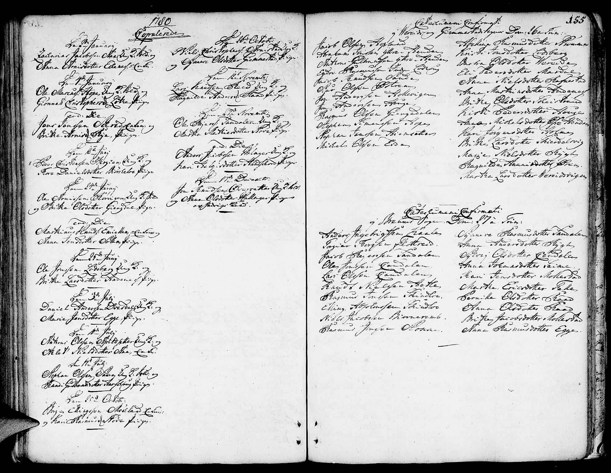 Gloppen sokneprestembete, SAB/A-80101/H/Haa/Haaa/L0004: Parish register (official) no. A 4, 1758-1784, p. 155