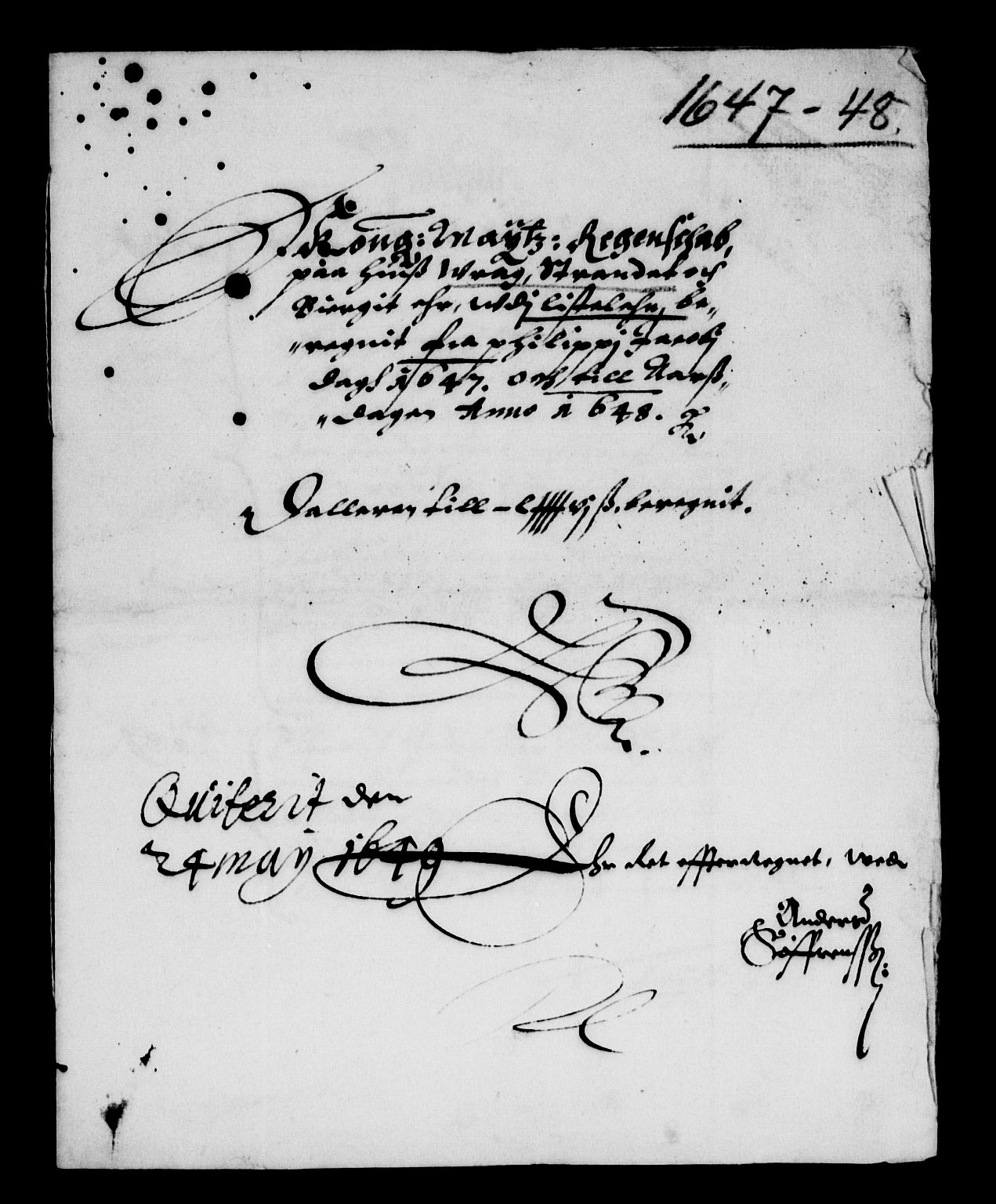 Rentekammeret inntil 1814, Reviderte regnskaper, Lensregnskaper, RA/EA-5023/R/Rb/Rbr/L0017: Lista len, 1646-1649