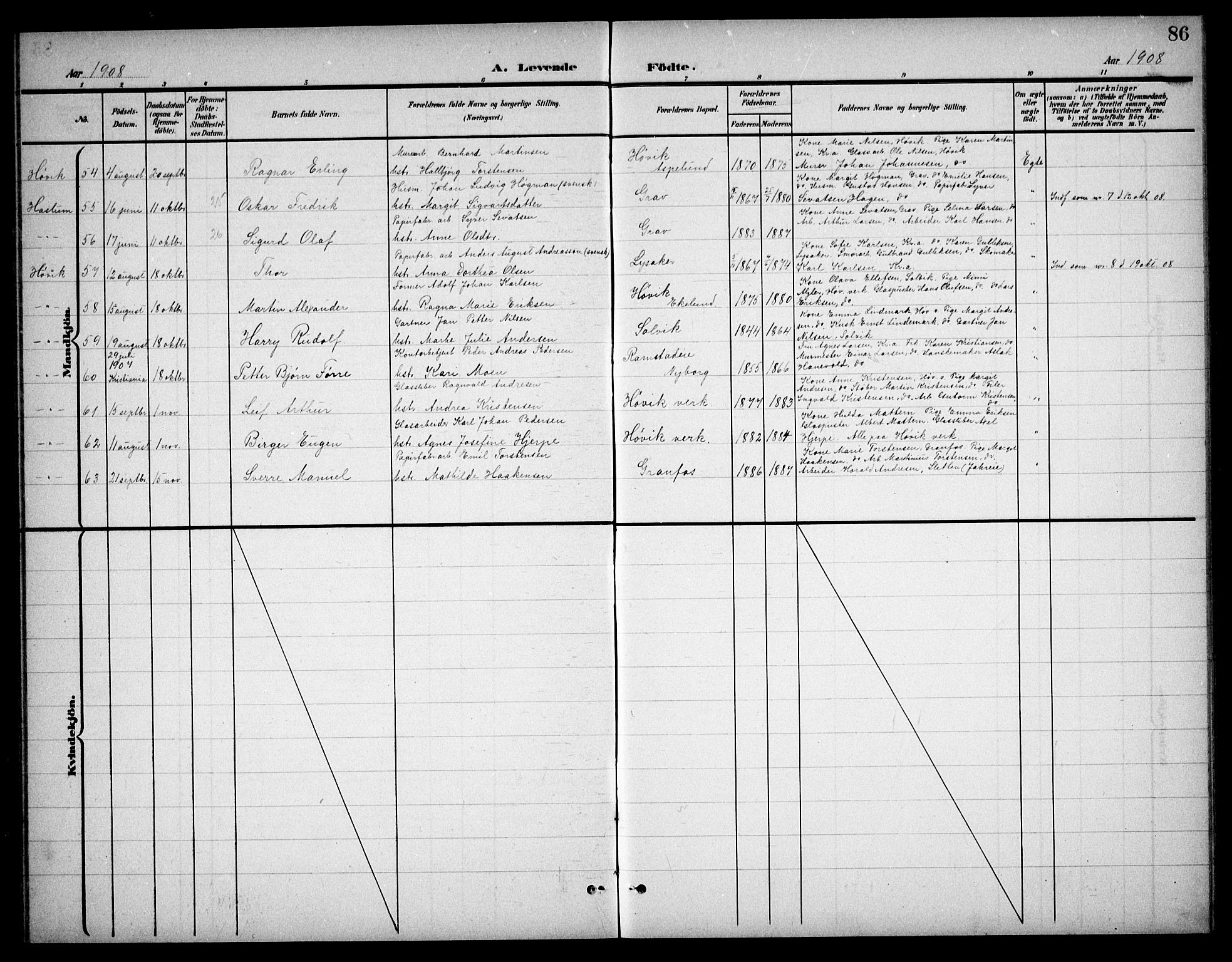 Østre Bærum prestekontor Kirkebøker, AV/SAO-A-10887/G/Ga/L0001: Parish register (copy) no. 1, 1898-1913, p. 86