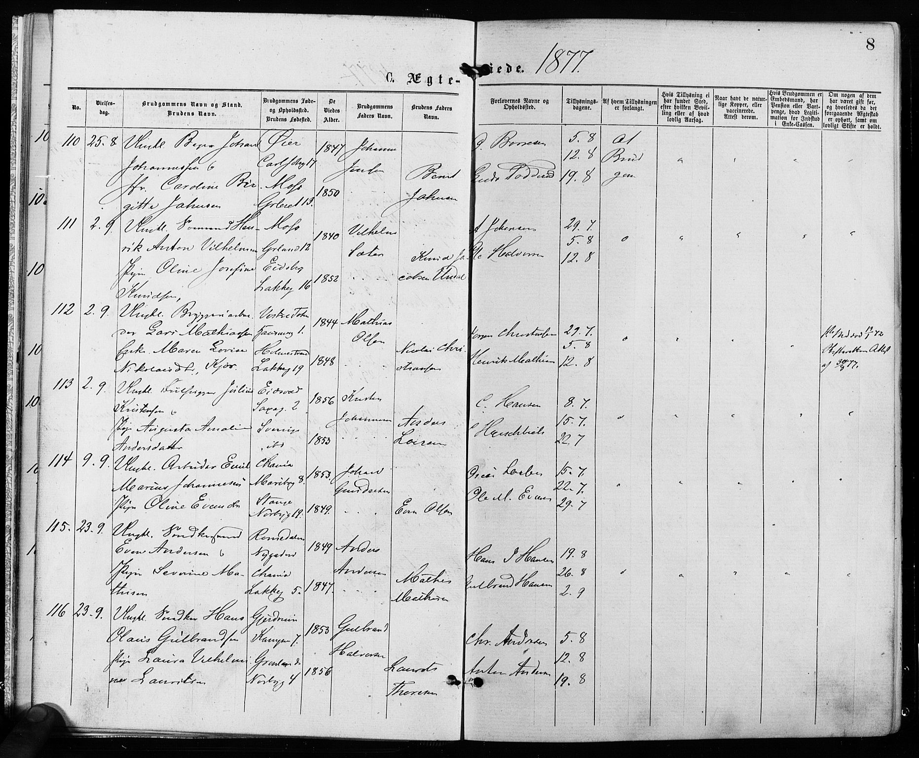 Grønland prestekontor Kirkebøker, SAO/A-10848/F/Fa/L0006: Parish register (official) no. 6, 1877-1886, p. 8