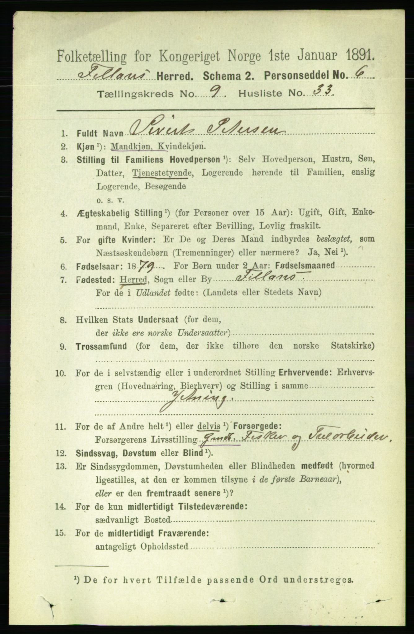 RA, 1891 census for 1616 Fillan, 1891, p. 2245