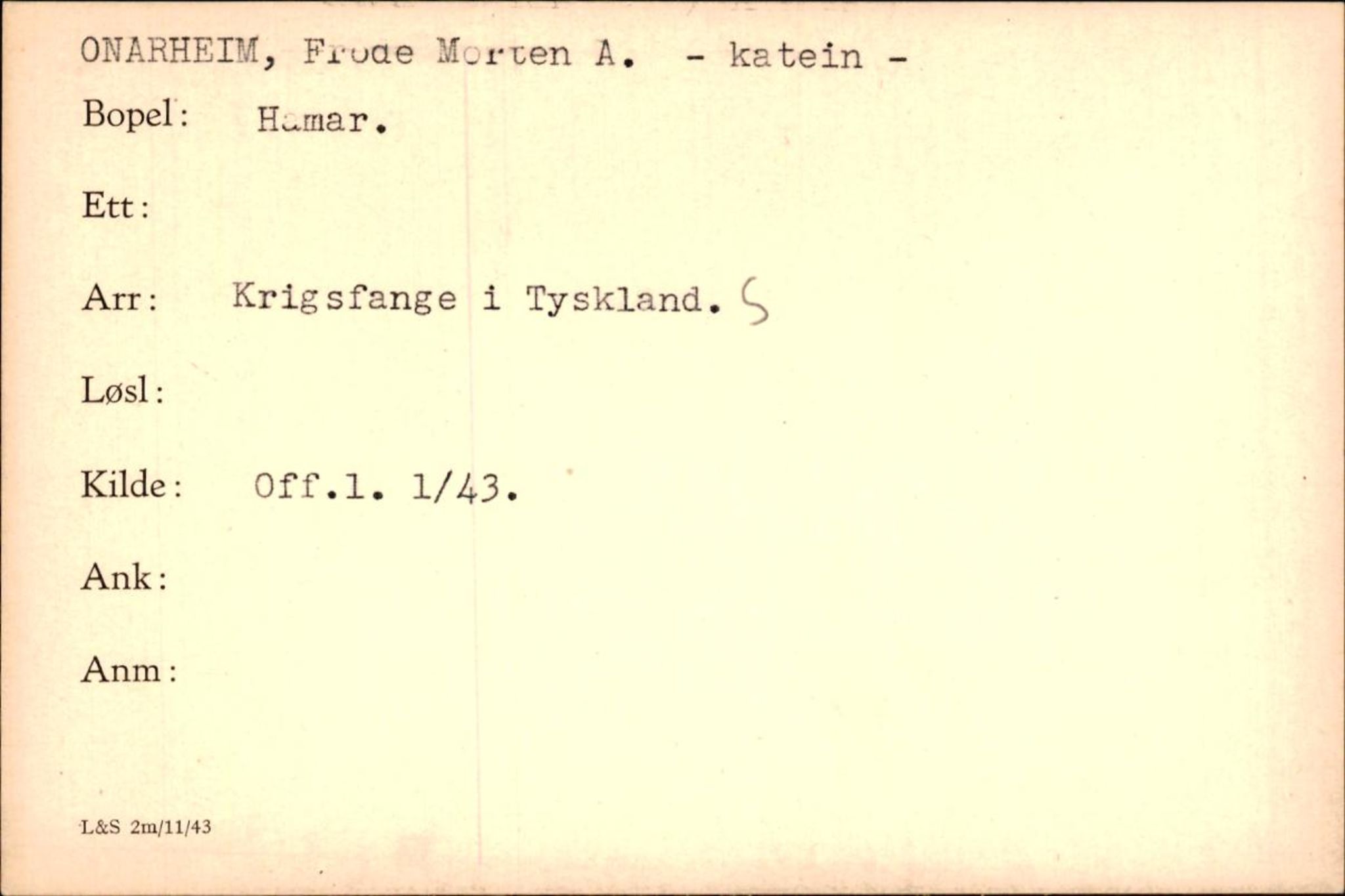 Forsvaret, Forsvarets krigshistoriske avdeling, AV/RA-RAFA-2017/Y/Yf/L0200: II-C-11-2102  -  Norske krigsfanger i Tyskland, 1940-1945, p. 815