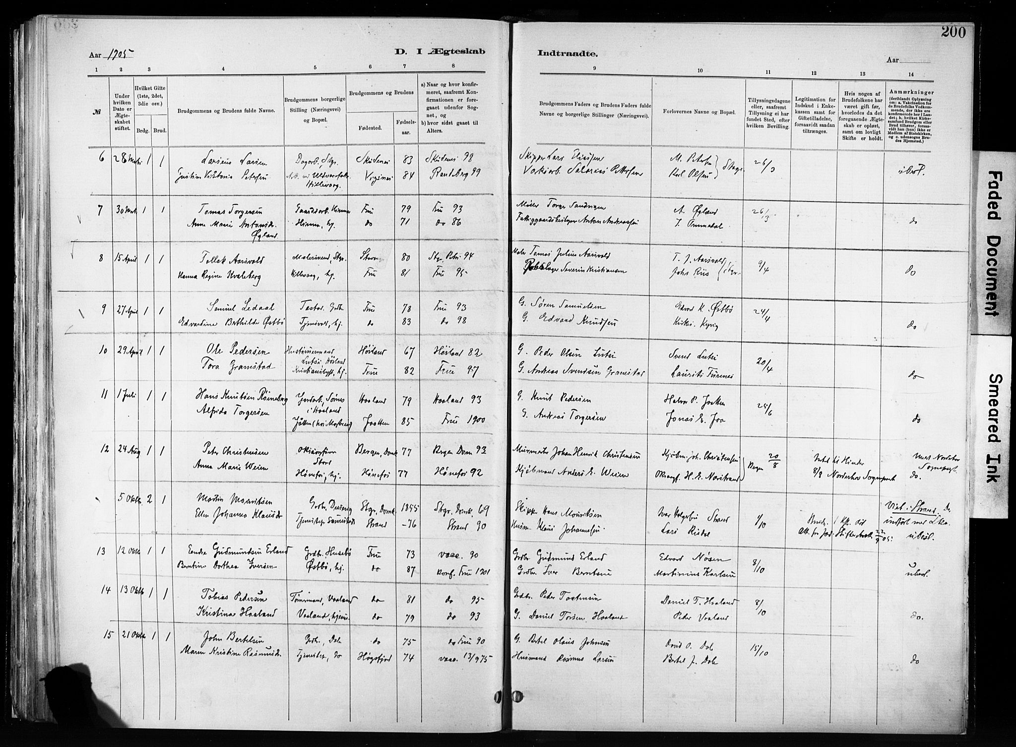 Hetland sokneprestkontor, AV/SAST-A-101826/30/30BA/L0011: Parish register (official) no. A 11, 1884-1911, p. 200