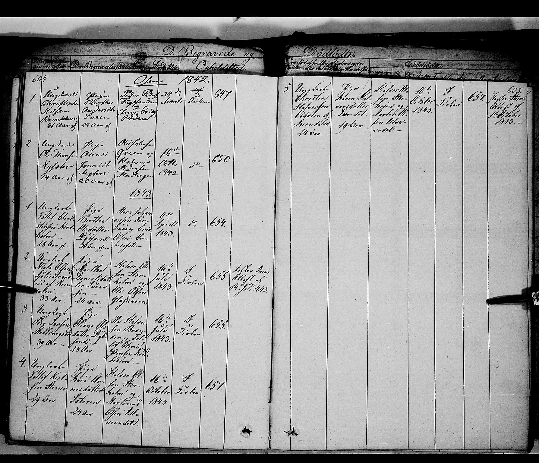 Trysil prestekontor, AV/SAH-PREST-046/H/Ha/Haa/L0004: Parish register (official) no. 4 /2, 1842-1850, p. 604-605