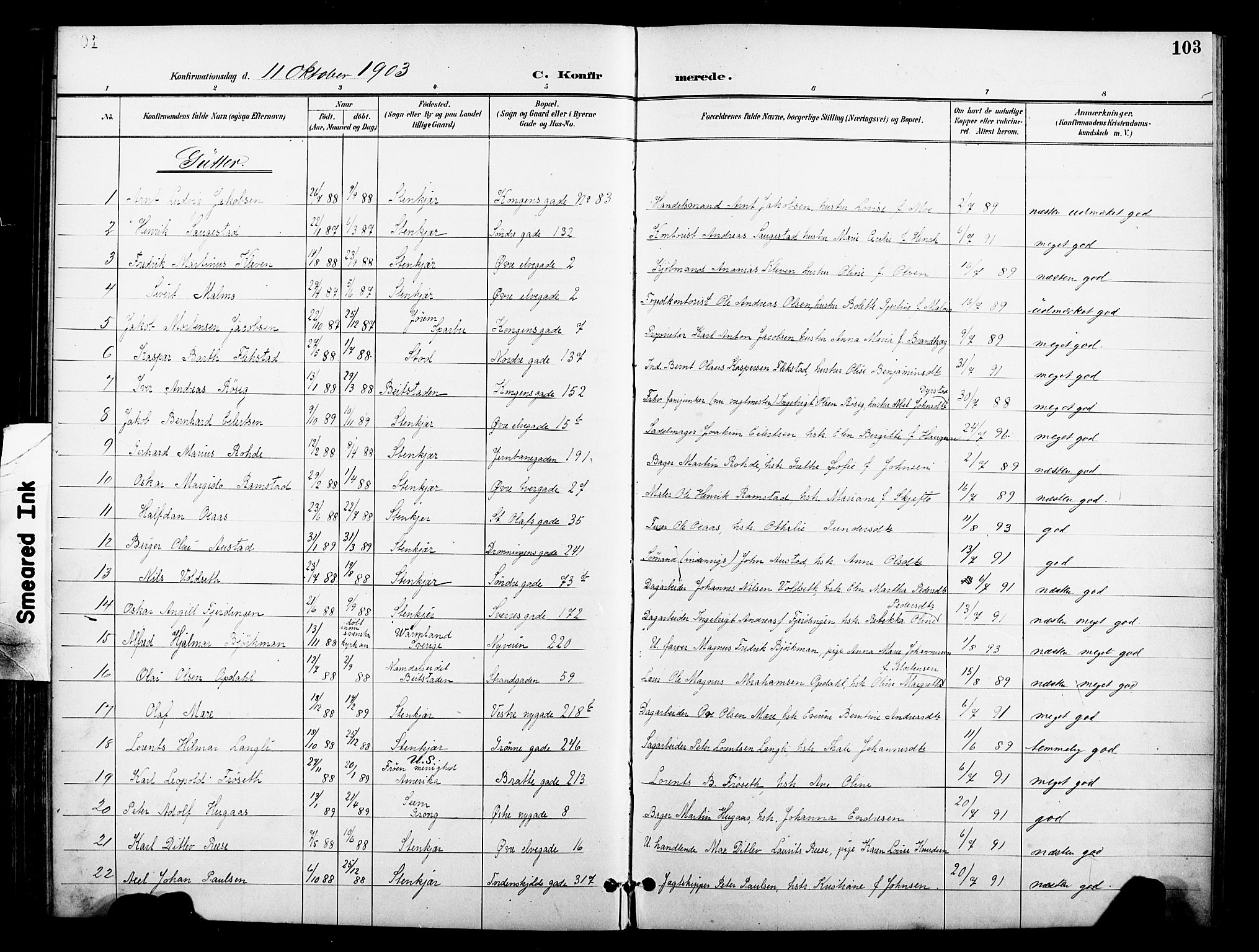 Ministerialprotokoller, klokkerbøker og fødselsregistre - Nord-Trøndelag, SAT/A-1458/739/L0372: Parish register (official) no. 739A04, 1895-1903, p. 103