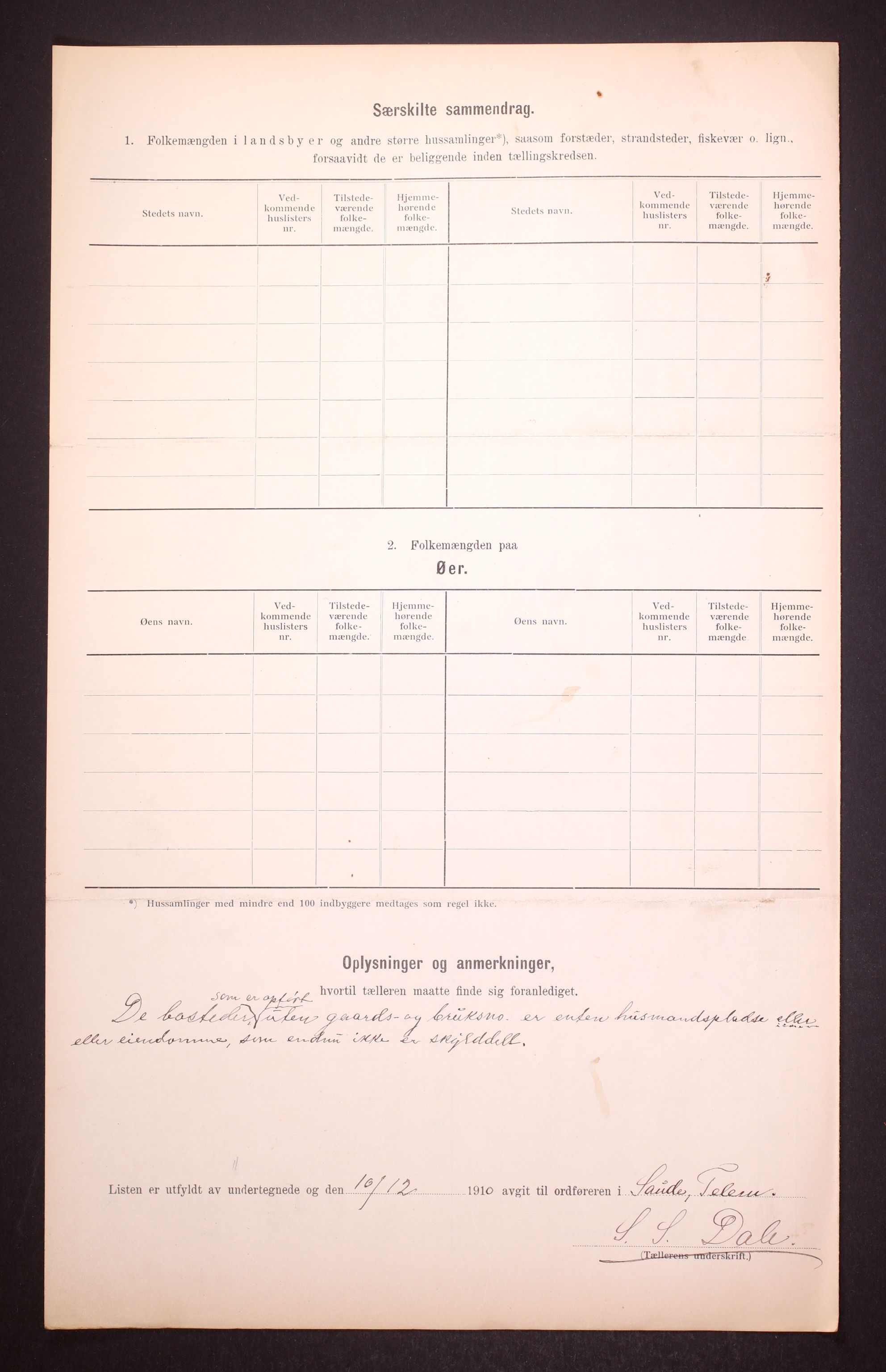 RA, 1910 census for Sauherad, 1910, p. 10