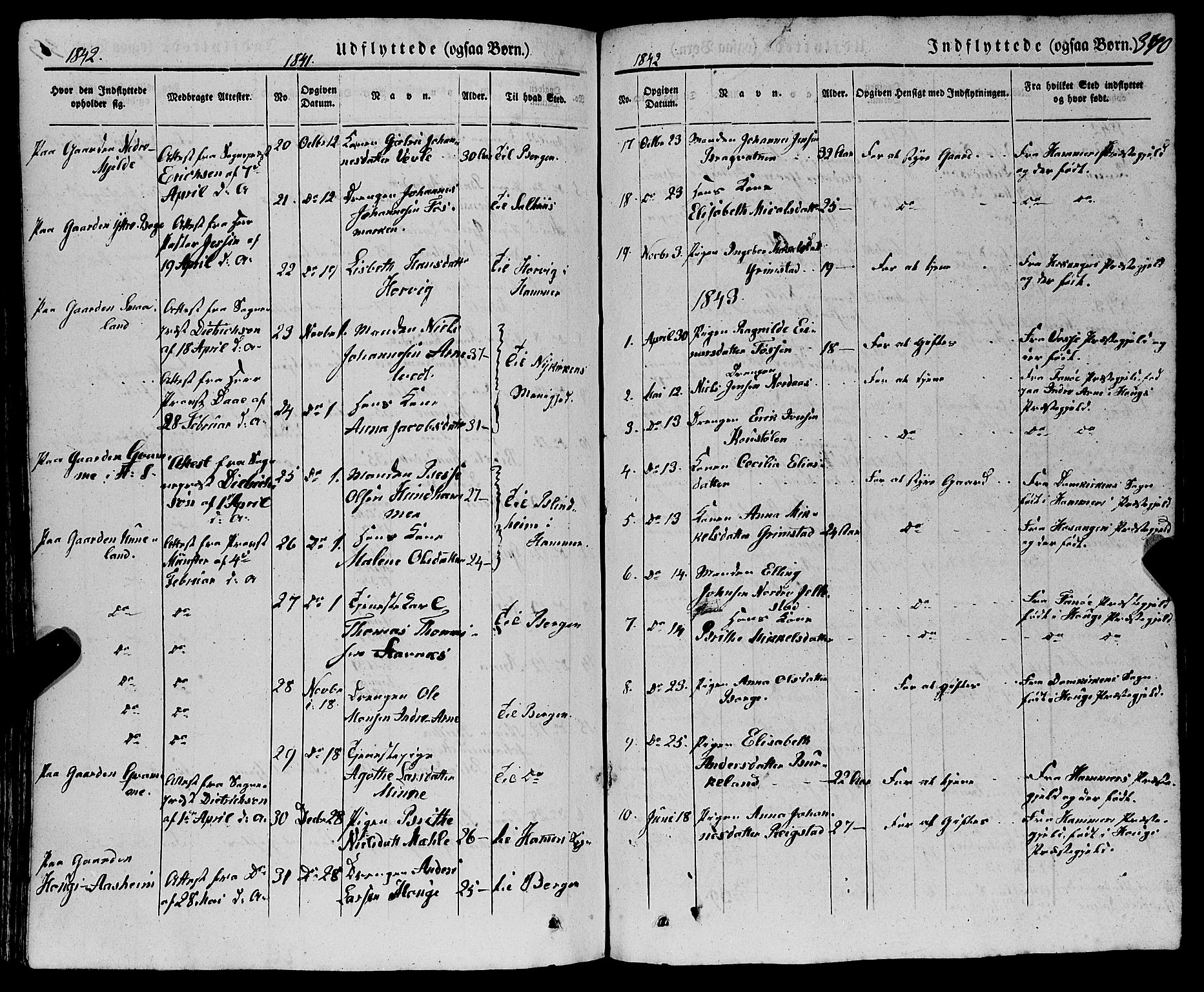 Haus sokneprestembete, AV/SAB-A-75601/H/Haa: Parish register (official) no. A 15, 1838-1847, p. 370