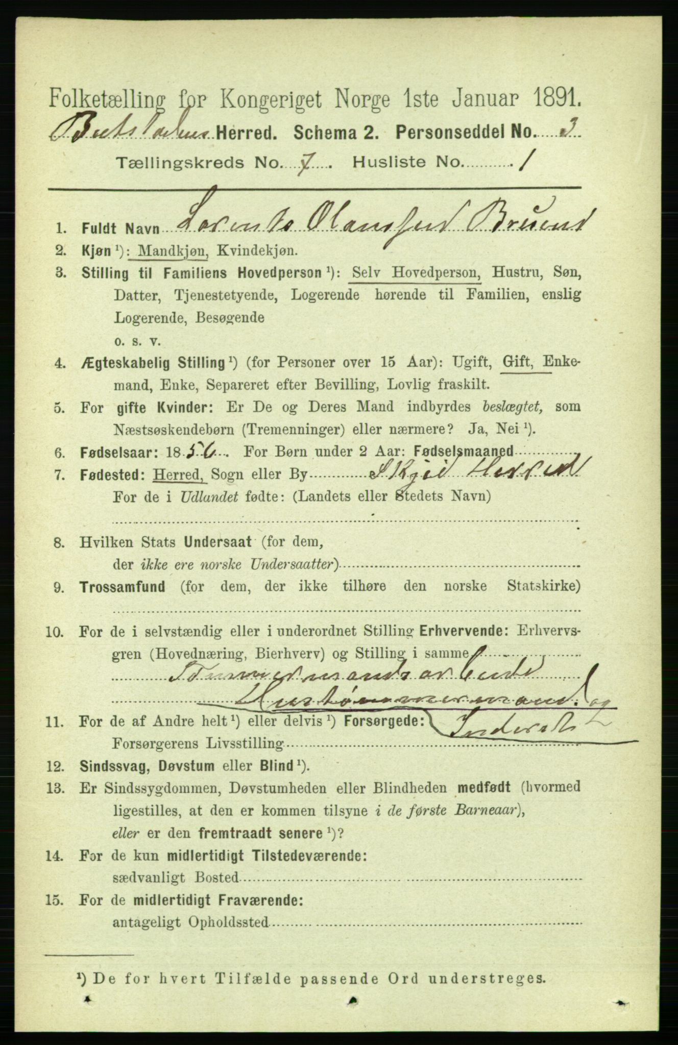 RA, 1891 census for 1727 Beitstad, 1891, p. 1746