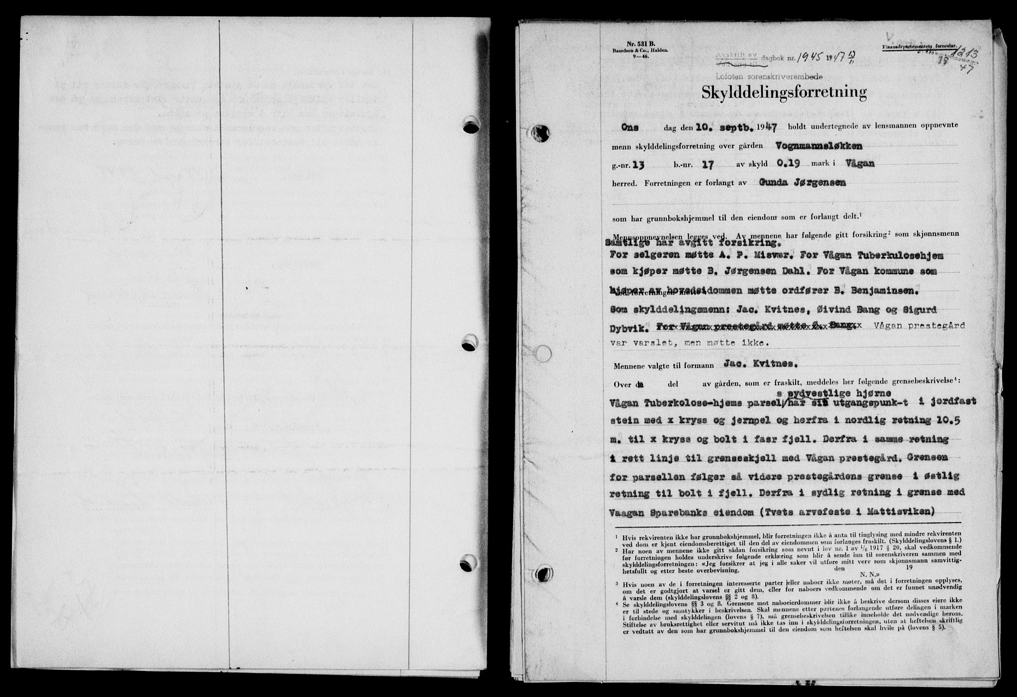 Lofoten sorenskriveri, SAT/A-0017/1/2/2C/L0017a: Mortgage book no. 17a, 1947-1948, Diary no: : 1945/1947