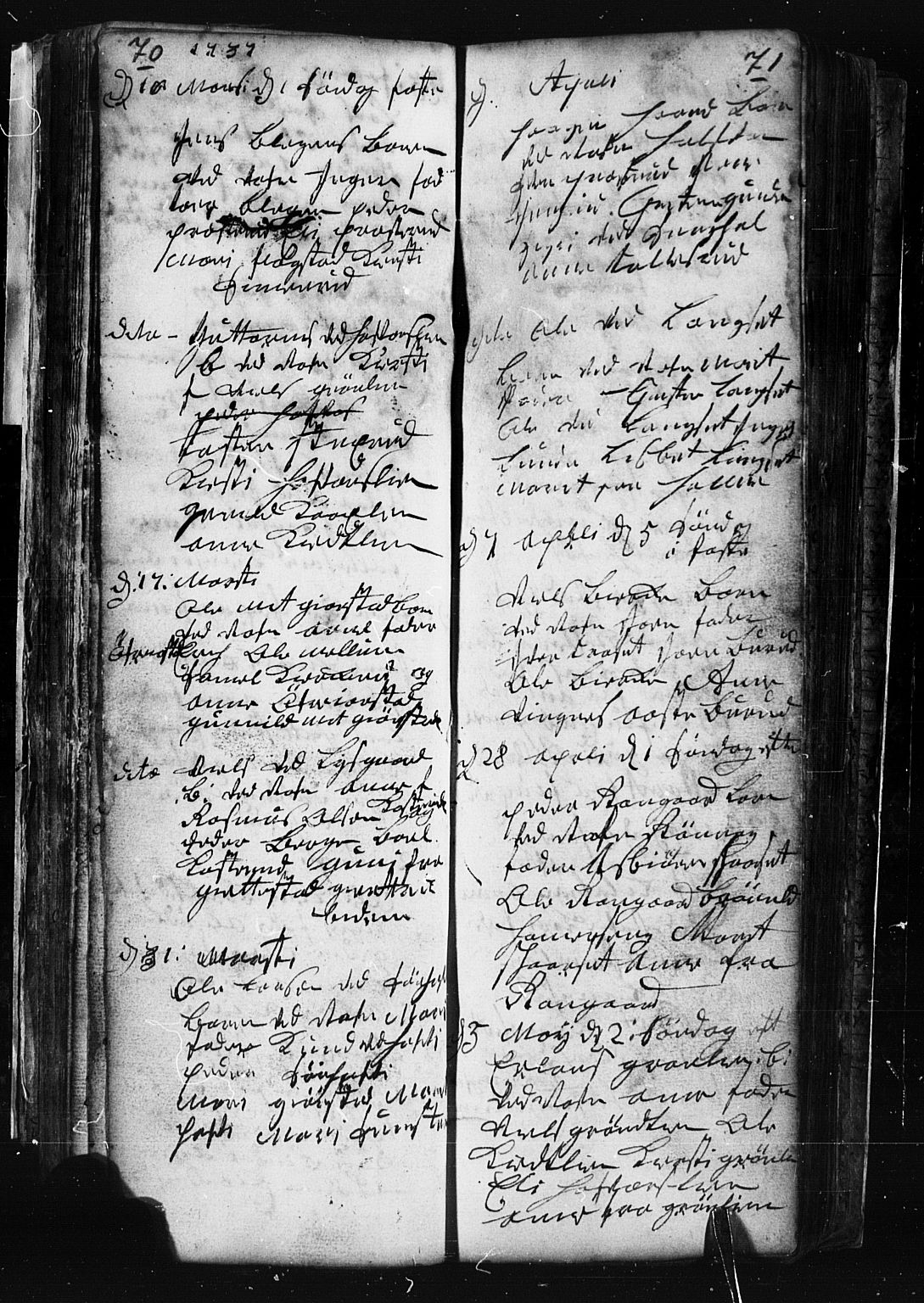 Fåberg prestekontor, AV/SAH-PREST-086/H/Ha/Hab/L0001: Parish register (copy) no. 1, 1727-1767, p. 70-71