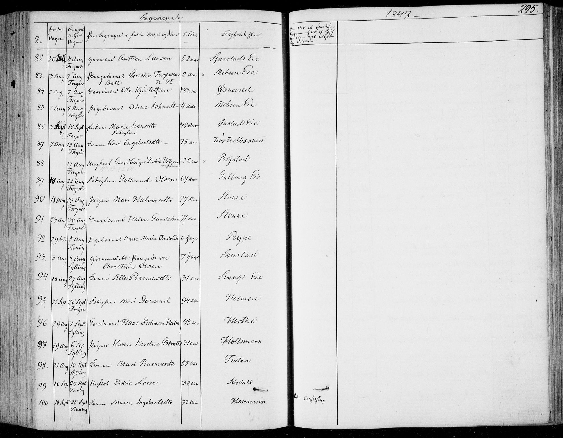 Lier kirkebøker, SAKO/A-230/F/Fa/L0011: Parish register (official) no. I 11, 1843-1854, p. 295