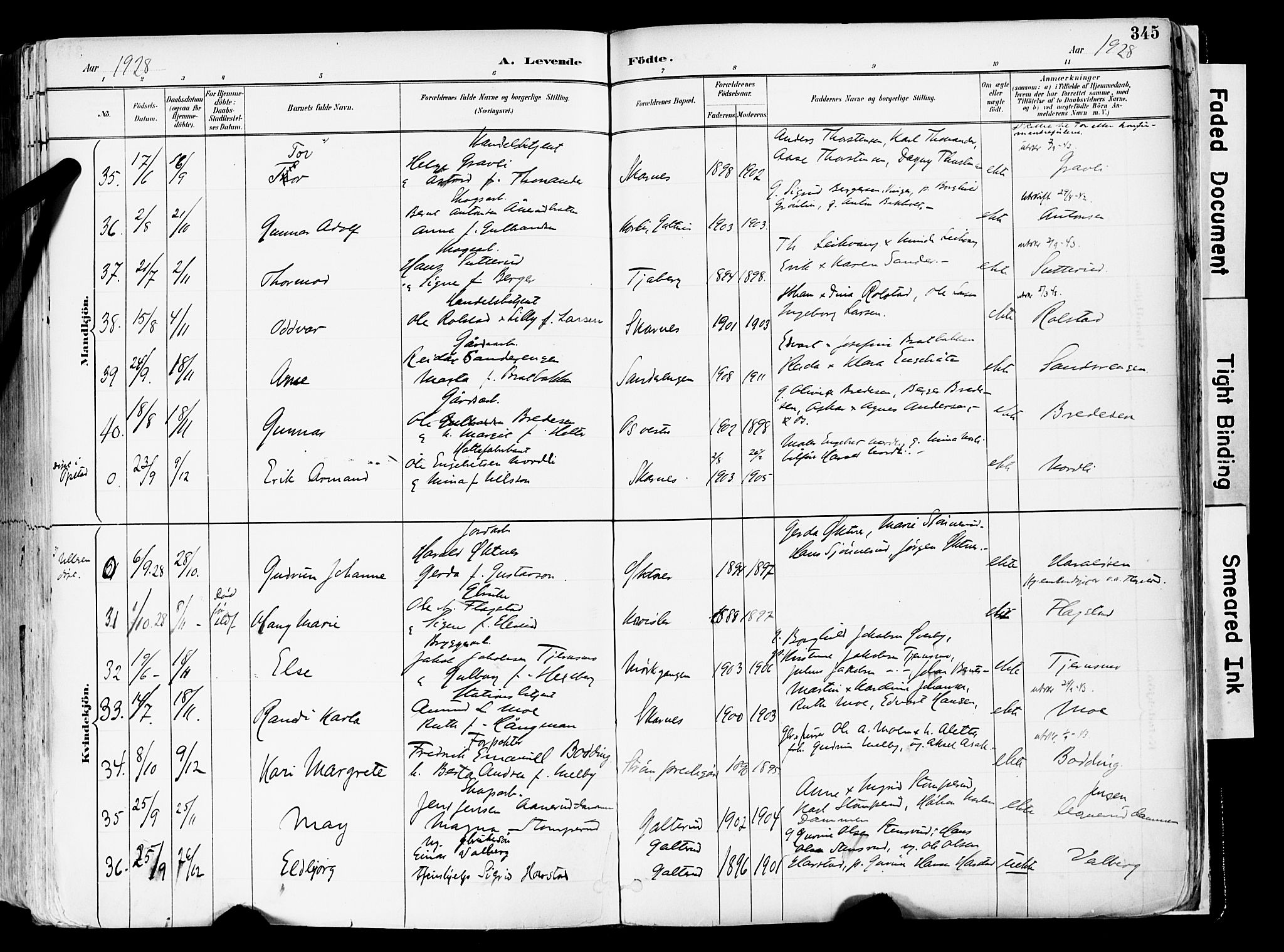 Sør-Odal prestekontor, AV/SAH-PREST-030/H/Ha/Haa/L0006: Parish register (official) no. 6, 1886-1931, p. 345