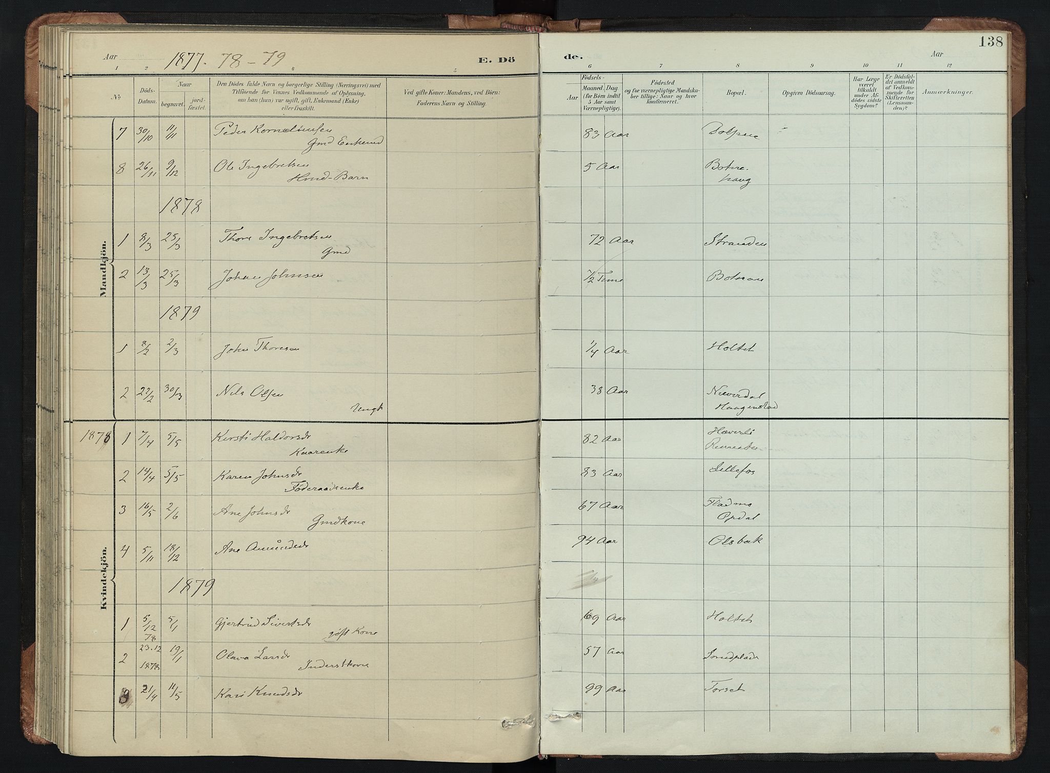 Kvikne prestekontor, AV/SAH-PREST-064/H/Ha/Hab/L0002: Parish register (copy) no. 2, 1859-1901, p. 138