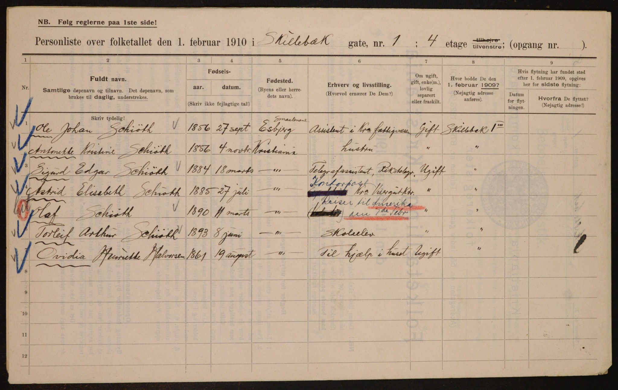 OBA, Municipal Census 1910 for Kristiania, 1910, p. 91032