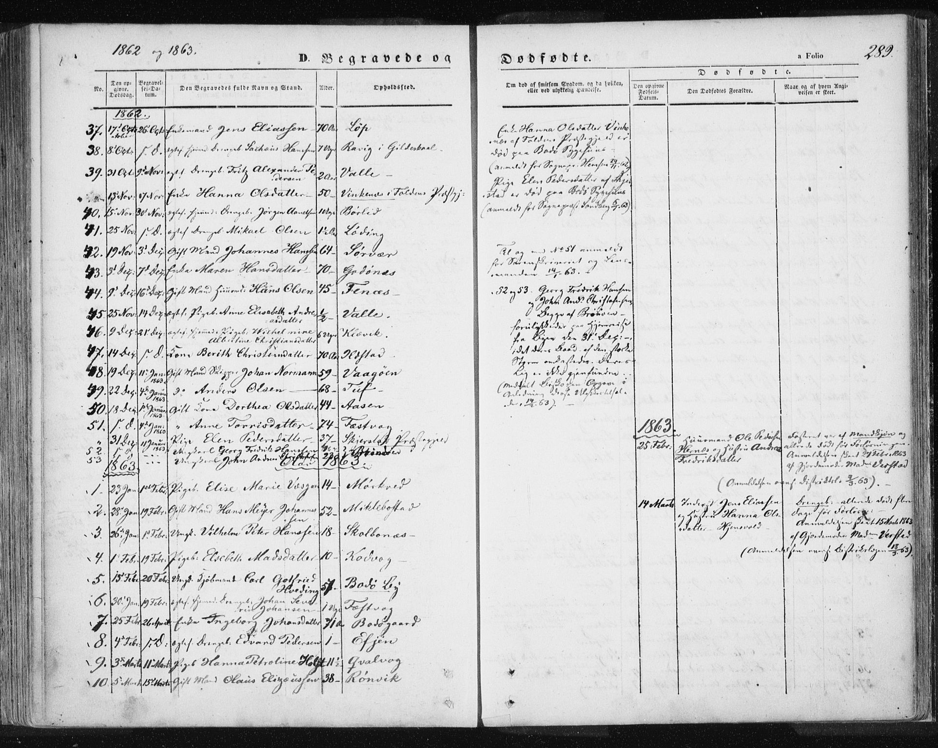 Ministerialprotokoller, klokkerbøker og fødselsregistre - Nordland, AV/SAT-A-1459/801/L0007: Parish register (official) no. 801A07, 1845-1863, p. 289