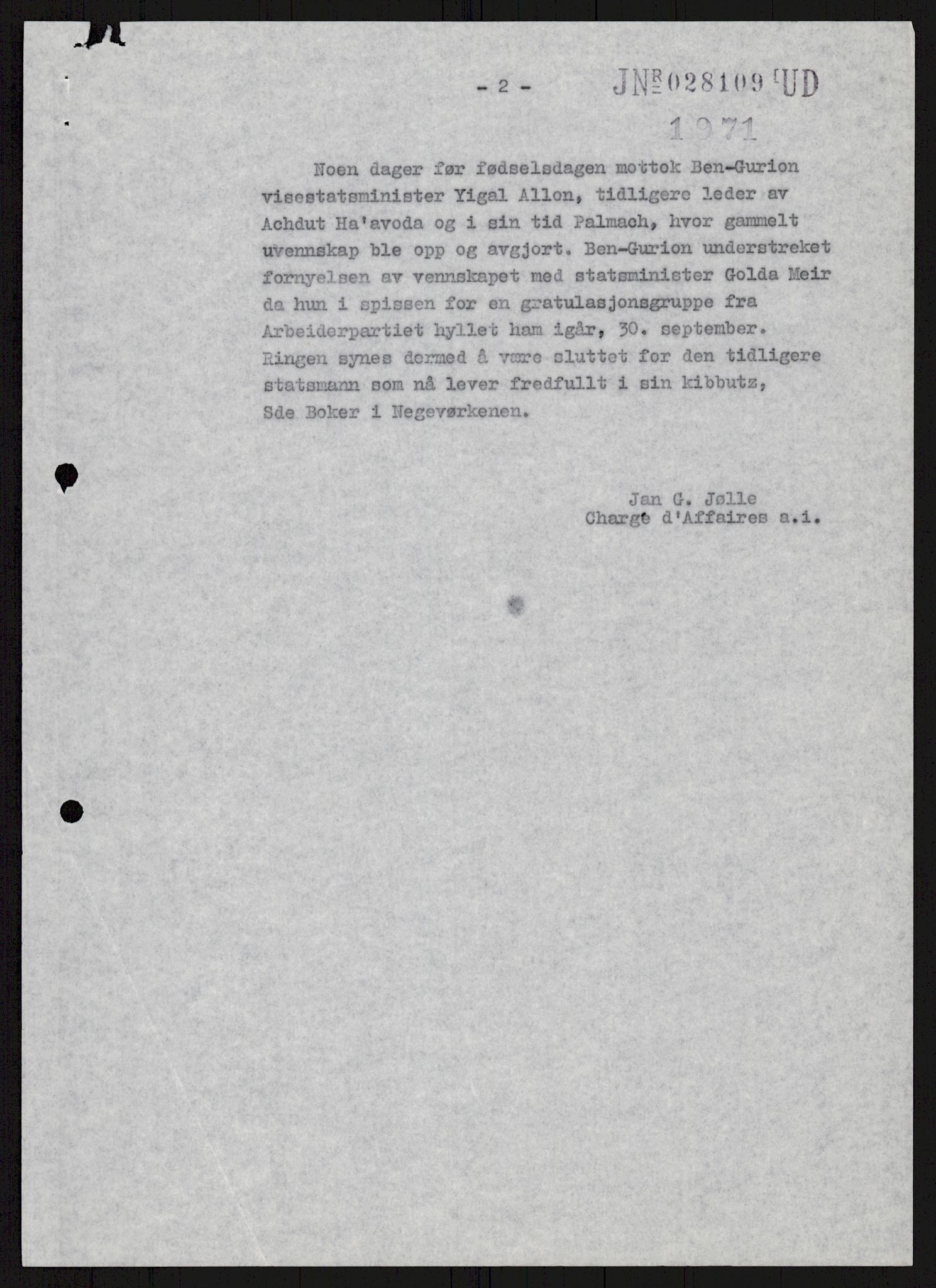 Utenriksdepartementet, hovedarkiv, AV/RA-S-6794/D/Db/Dba/L0776/0003: Verdenspolitikk. Fremmede staters politikk (G.L.) / Israel: Politikk (2 mapper), 1970-1972, p. 36