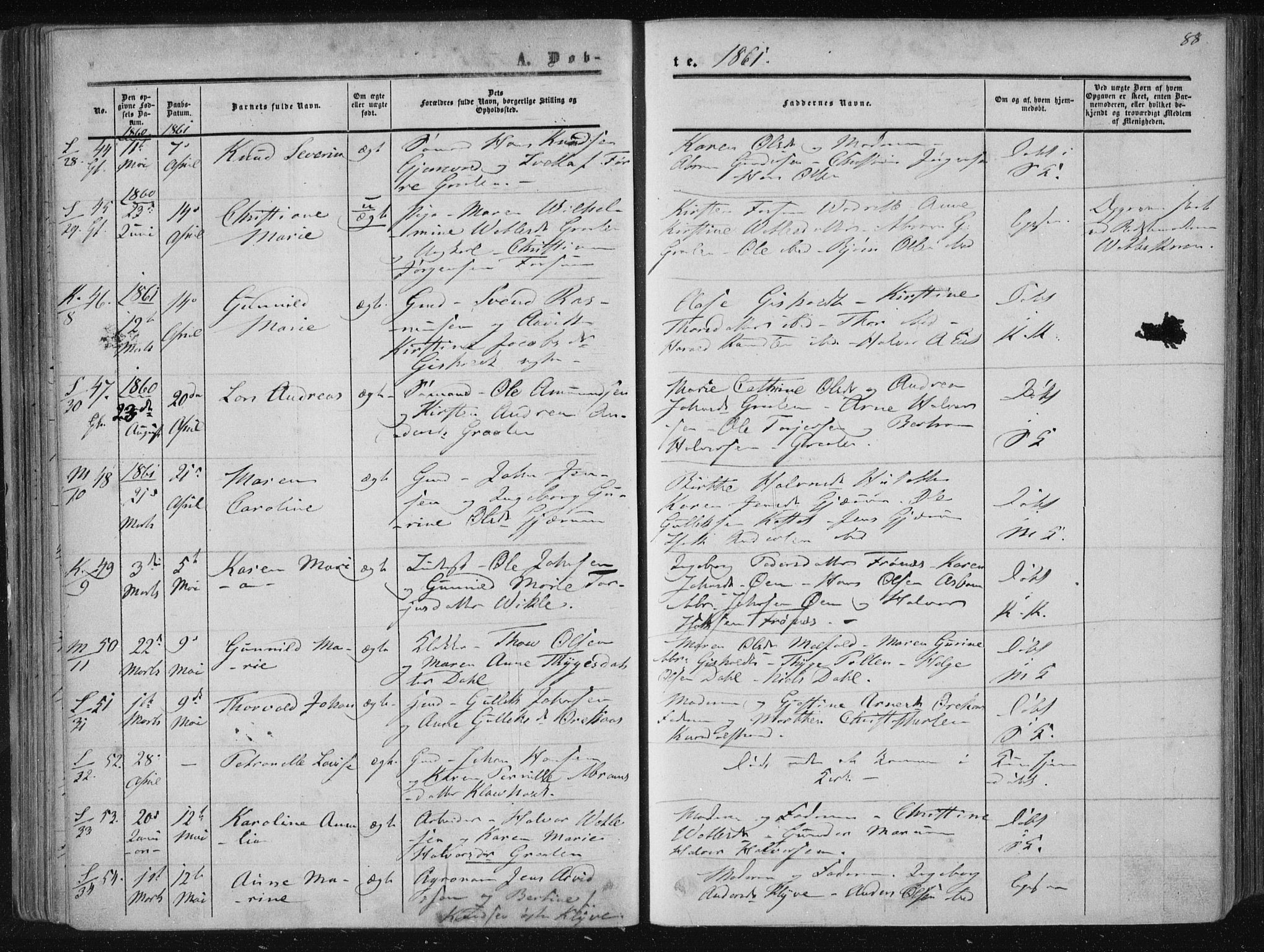 Solum kirkebøker, AV/SAKO-A-306/F/Fa/L0007: Parish register (official) no. I 7, 1856-1864, p. 88