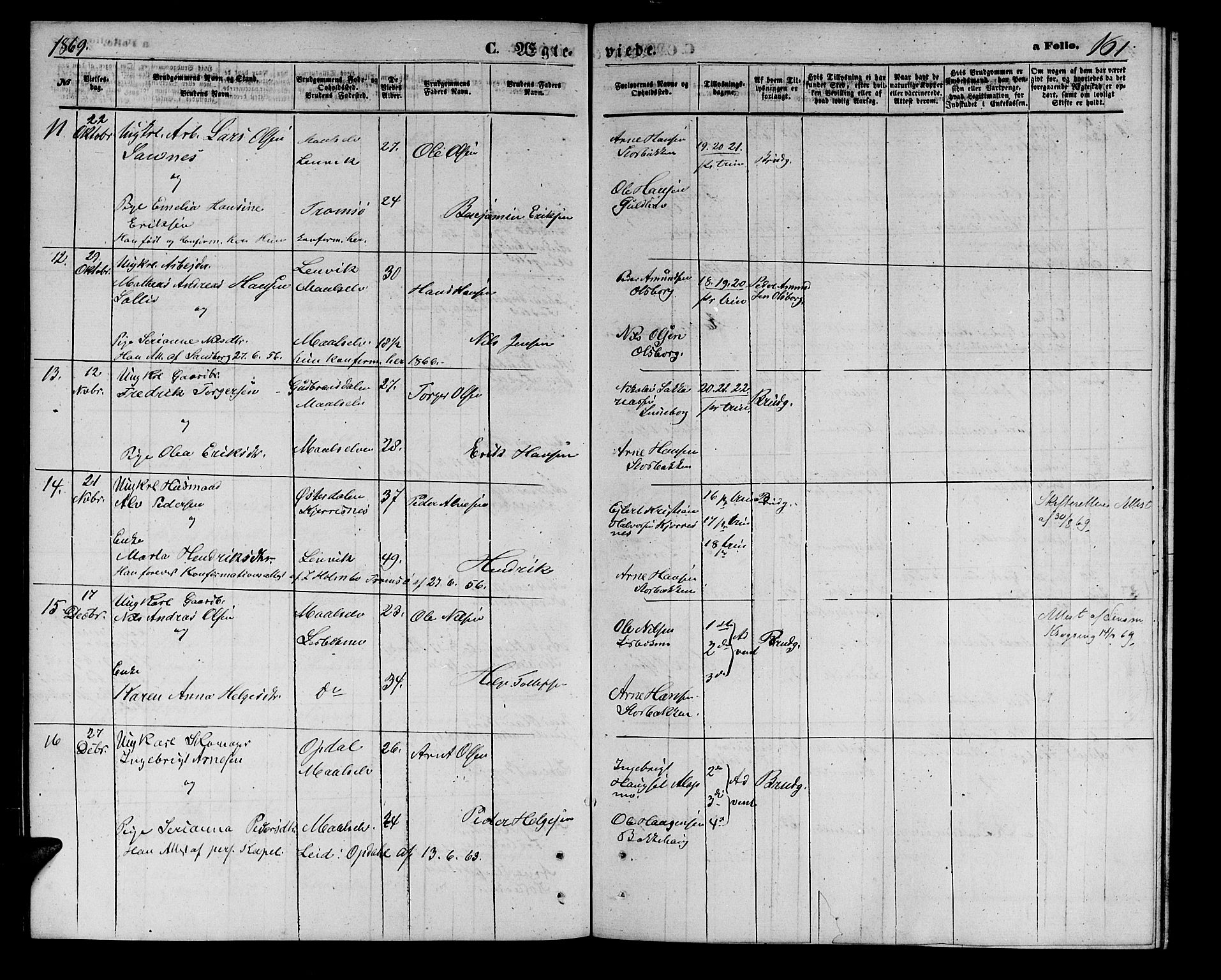 Målselv sokneprestembete, AV/SATØ-S-1311/G/Ga/Gab/L0002klokker: Parish register (copy) no. 2, 1865-1873, p. 161